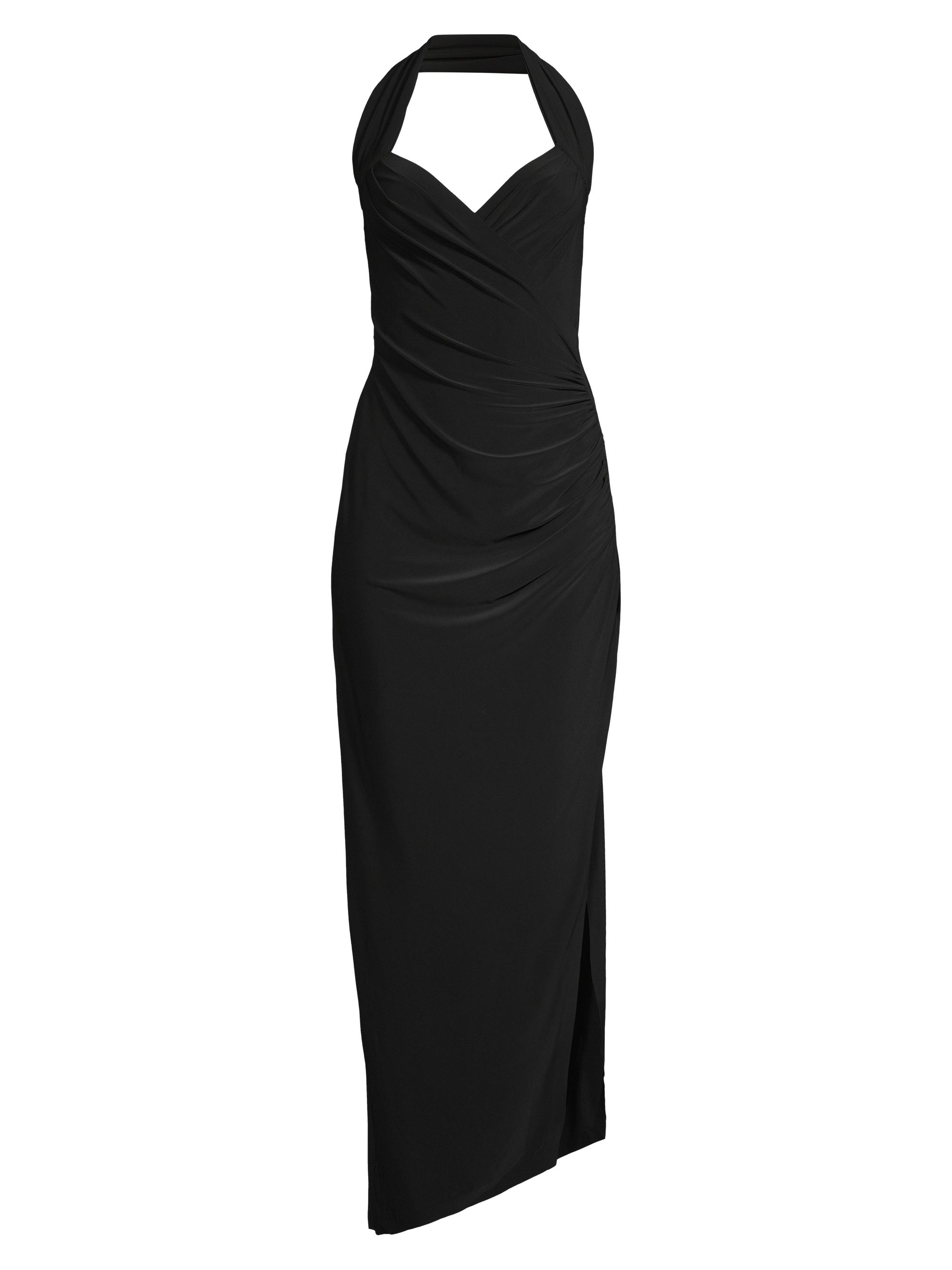 Norma Kamali Women's Halter Drape Gown - Black