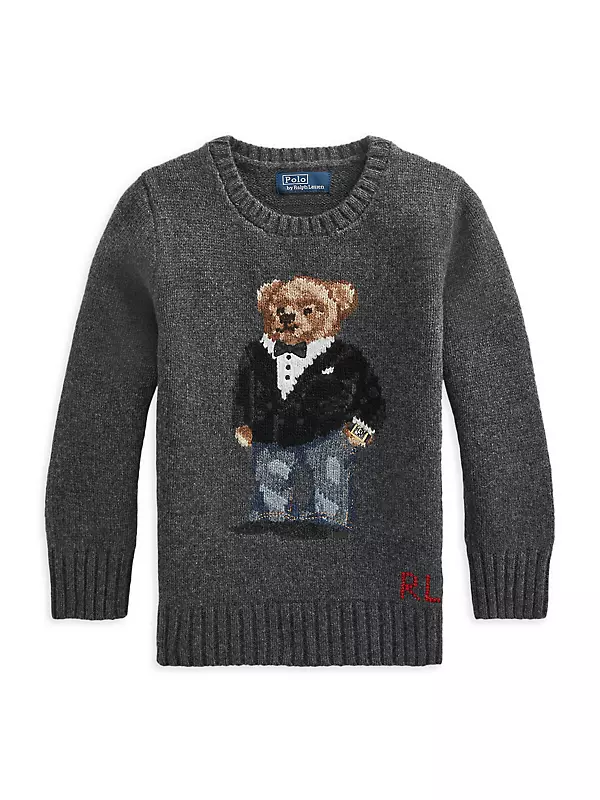 YOURS Plus Size Black Teddy Bear Print Knitted Jumper