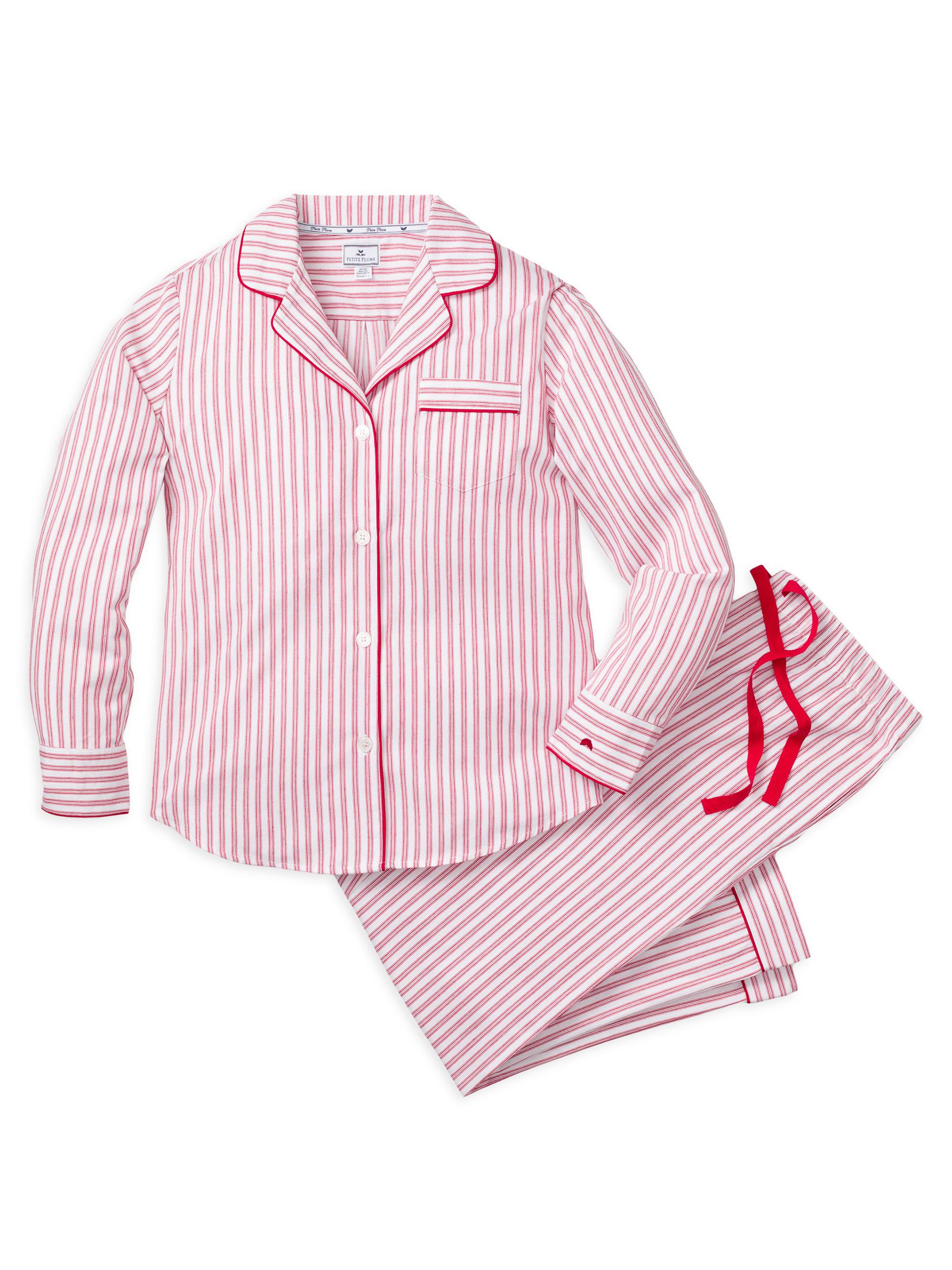 Petite Plume Antique Ticking 2-Piece Pajama Set - Red