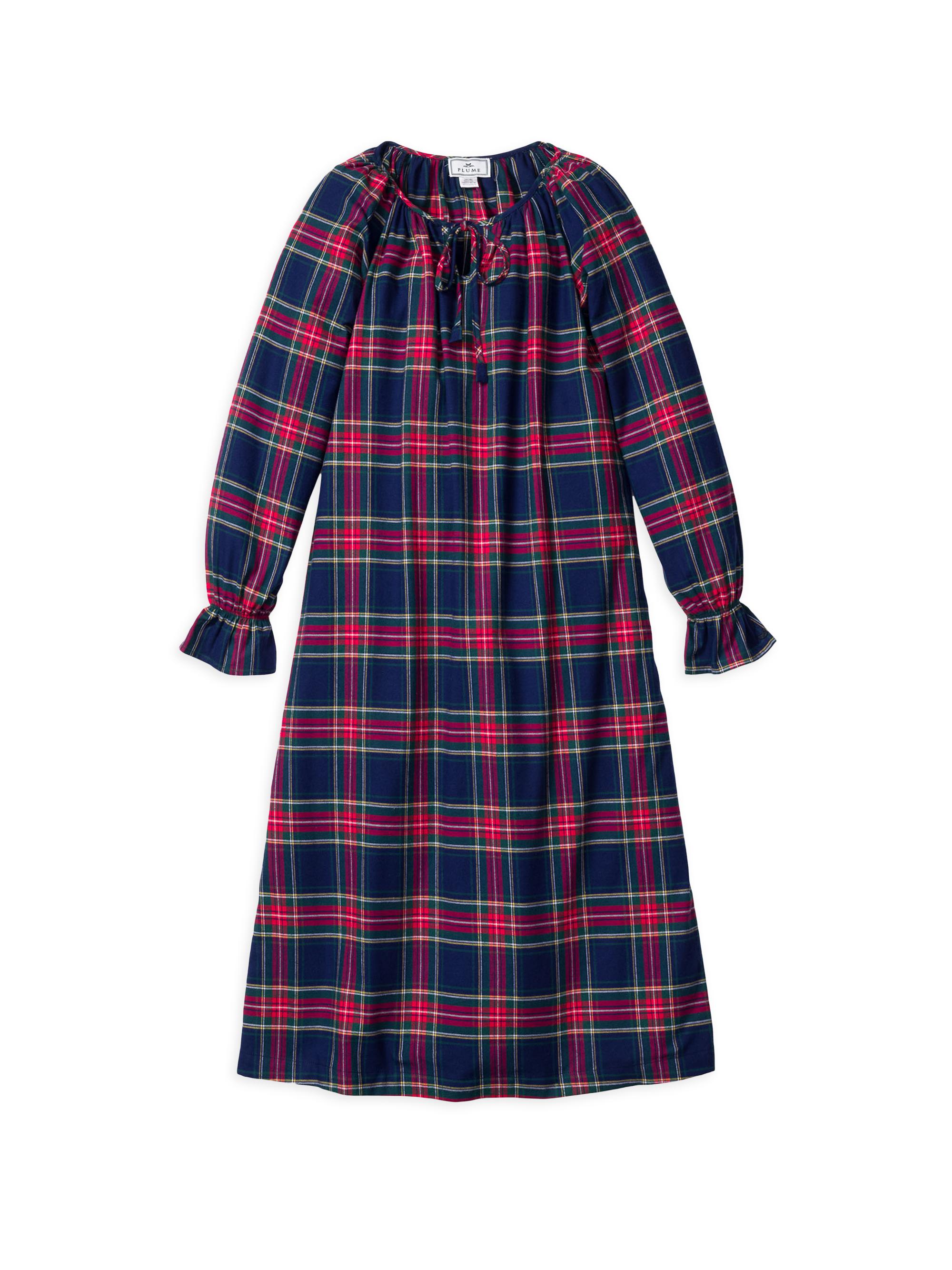 Petite Plume Windsor Tartan Delphine Nightgown - Navy