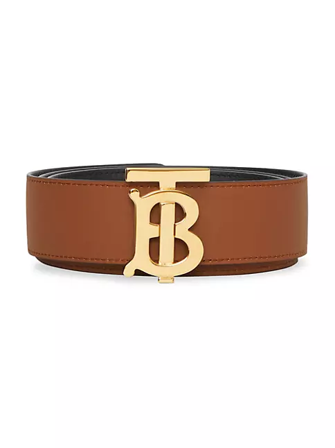 Burberry Leather Reversible TB Belt , Size: 85
