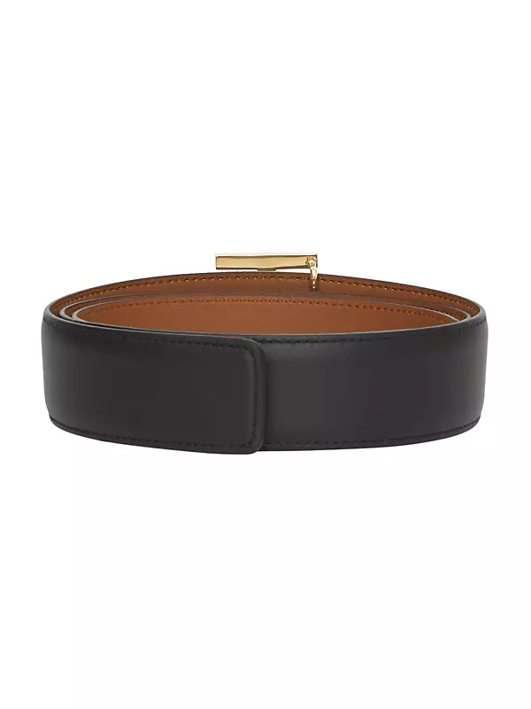 Burberry House Check Gold Buckle Belt, Brown, 75 for Men