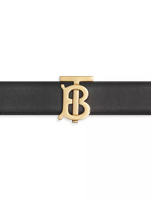Mens Designer Clothes  BURBERRY men's reversible leather belt with silver  buckle 76