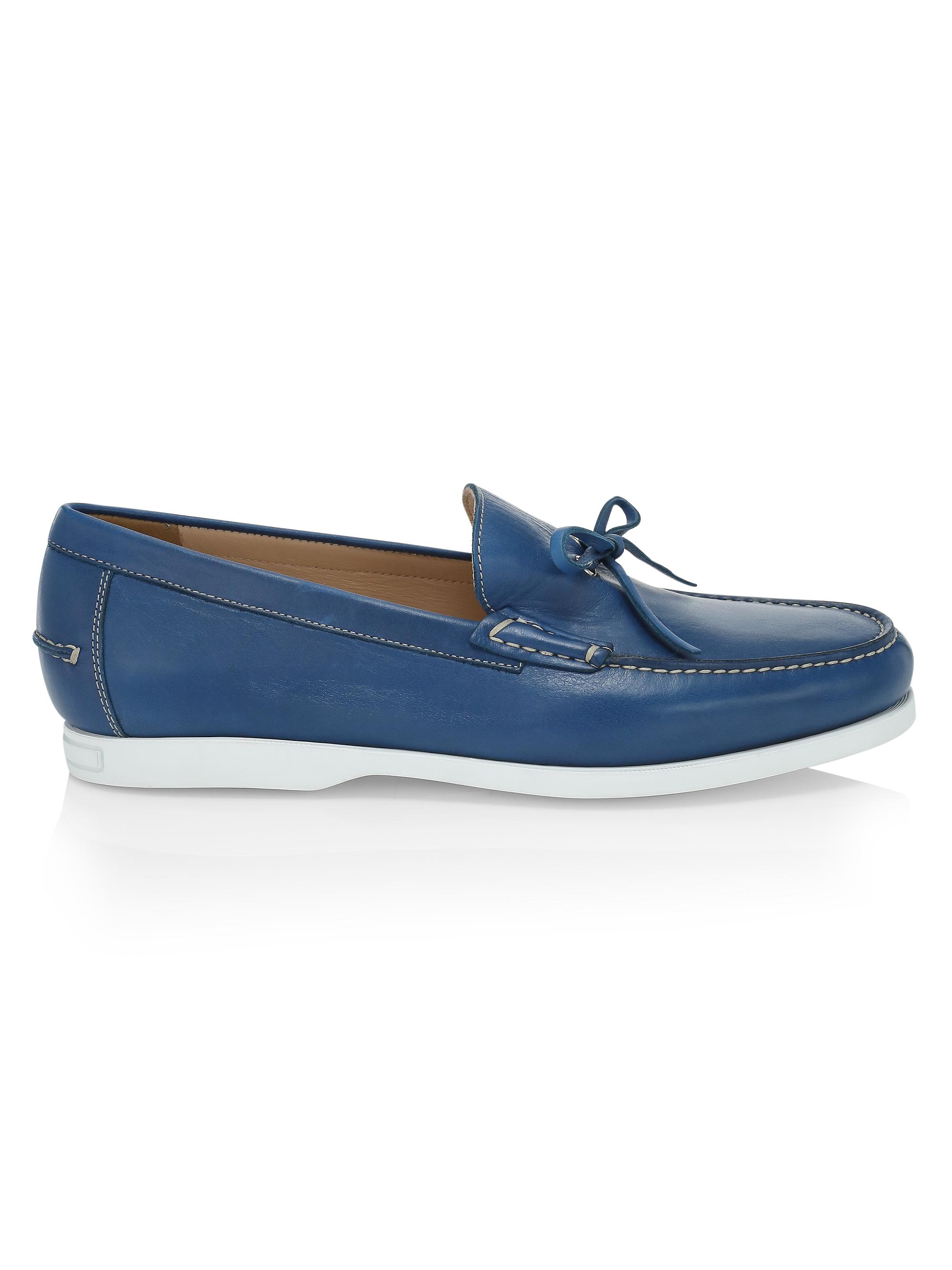 Saks Fifth Avenue Men's COLLECTION Leather Boat Shoes - Cobalt