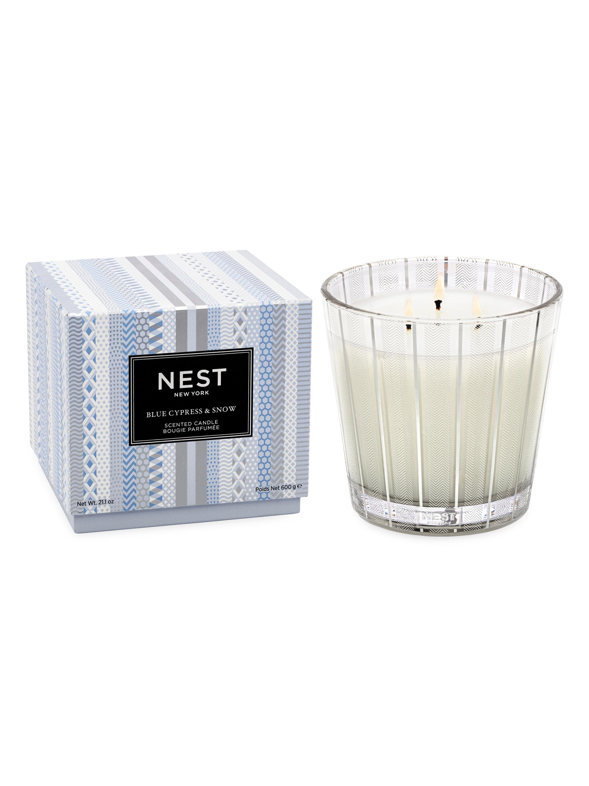 NEST New York Blue Cypress & Snow 3-Wick Candle