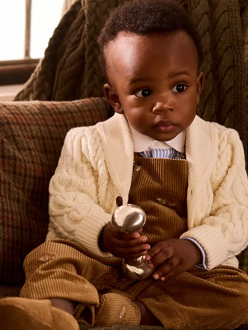 Shop Polo Ralph Lauren Baby Boy's Aran-Knit Cardigan | Saks Fifth 