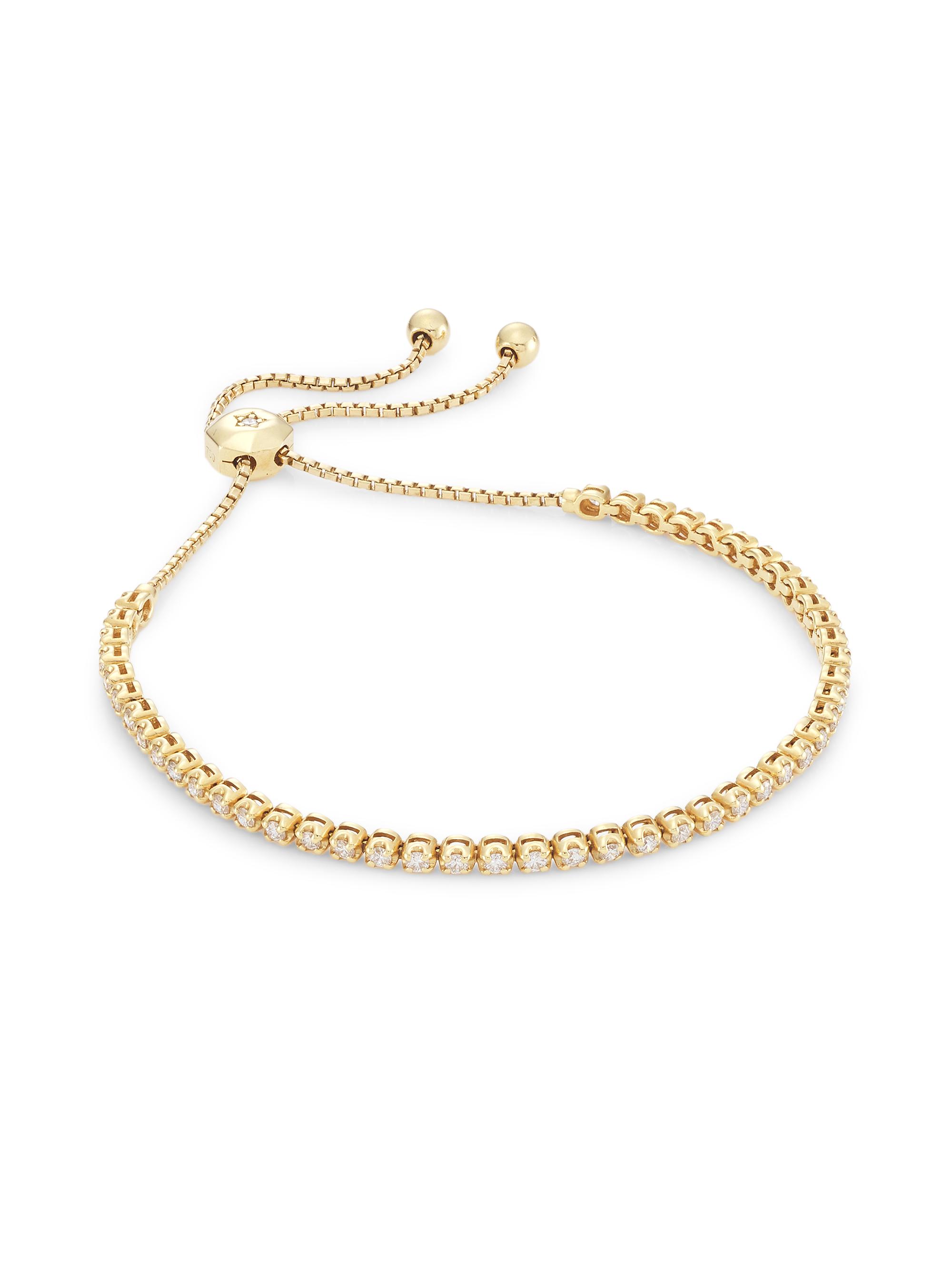 Saks Fifth Avenue Collection Women's 14K Gold & Illusion-Set 1.0 TCW Diamond Adjustable Bracelet - Yellow Gold