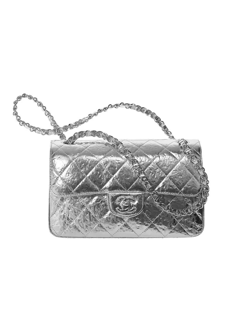 CHANEL, BLACK QUILTED NYLON AND LEATHER WITH SILVER-TONE METAL CLASSIC SHOULDER  BAG, Chanel: Handbags and Accessories, 2020