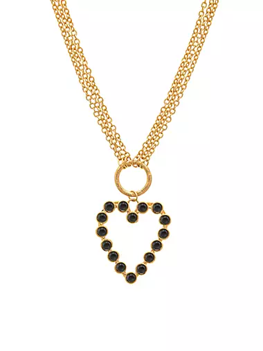 Love 22K Gold-Plated & Lapis Lazuli Heart Pendant Necklace