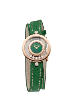 Chopard Women's Happy Diamonds Icons 18K Rose Gold, Mother-Of-Pearl, Diamond, & Leather Wrap Strap Watch