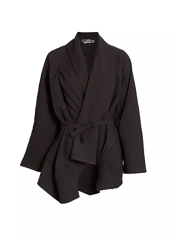 Shop Issey Miyake Slant Pleated Belted Jacket | Saks Fifth Avenue