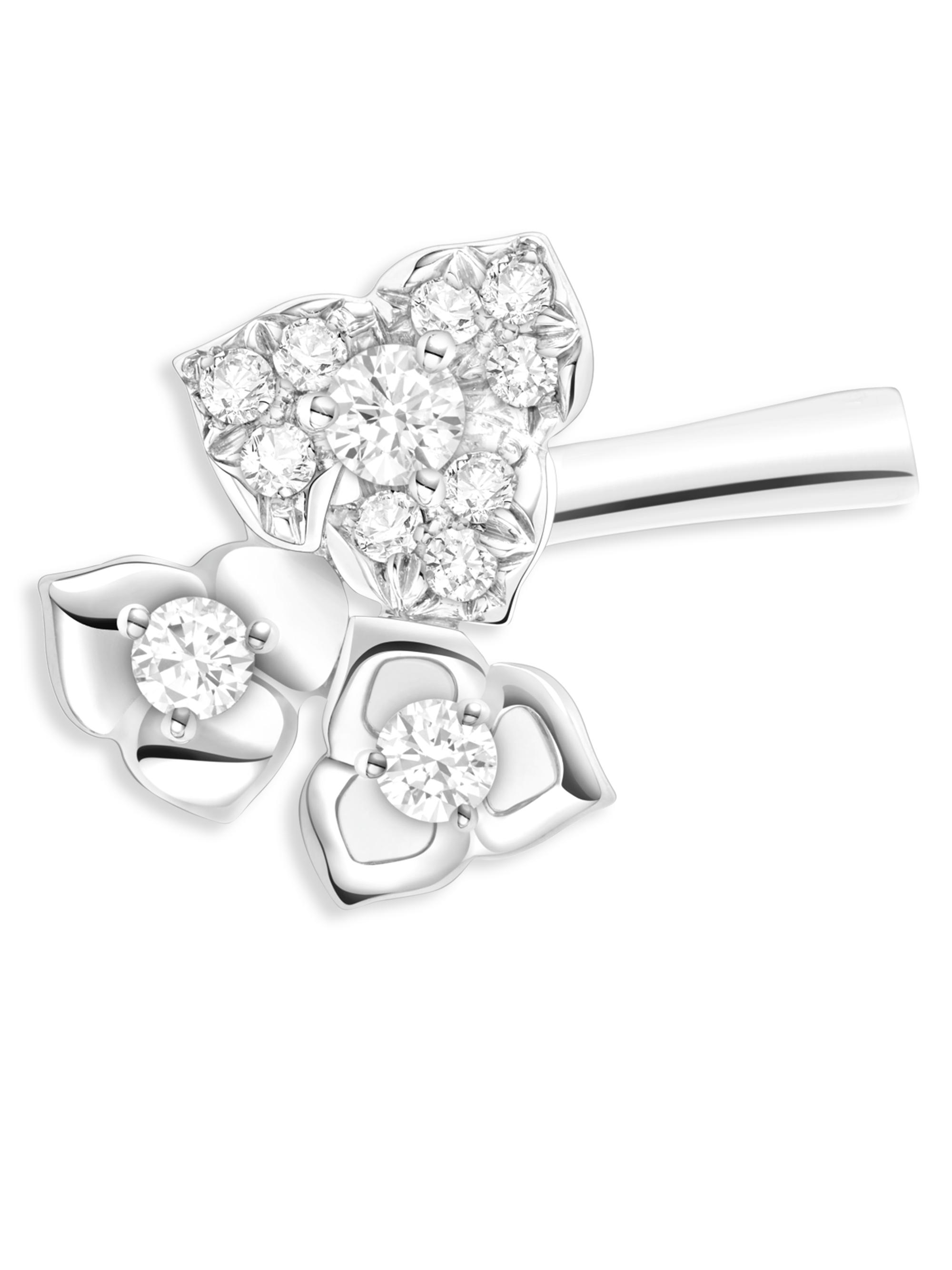 Piaget Women's 18K White Gold & Diamond Floral Single Ear Clip