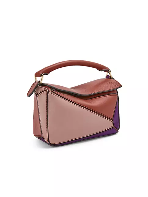 Loewe Puzzle Small Color-block Leather Shoulder Bag - Brown