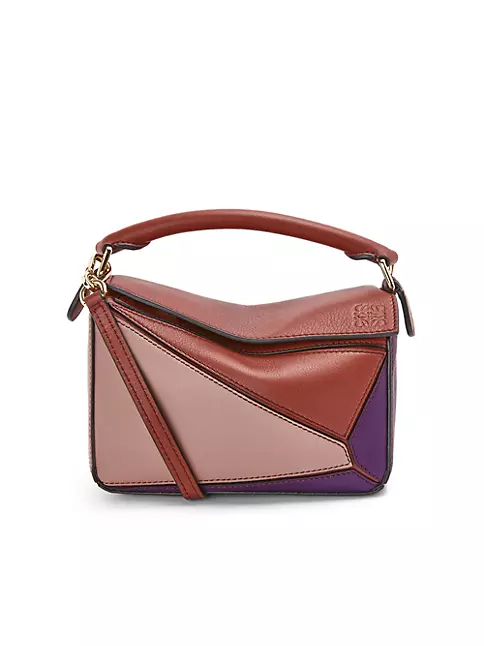 Loewe Puzzle Color-block Leather Shoulder Bag in Pink