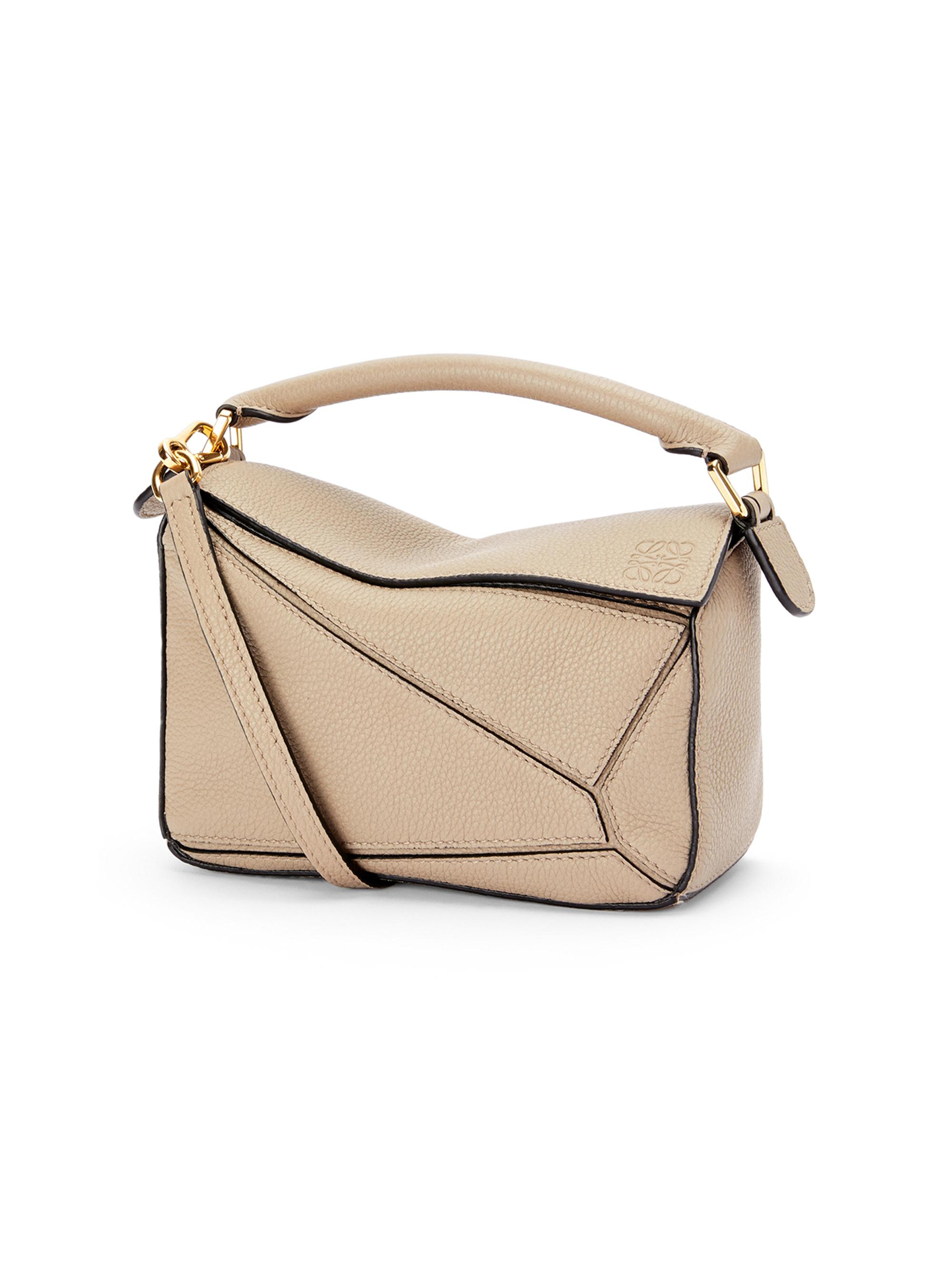 LOEWE Women's Mini Puzzle Grained Leather Bag - Sand