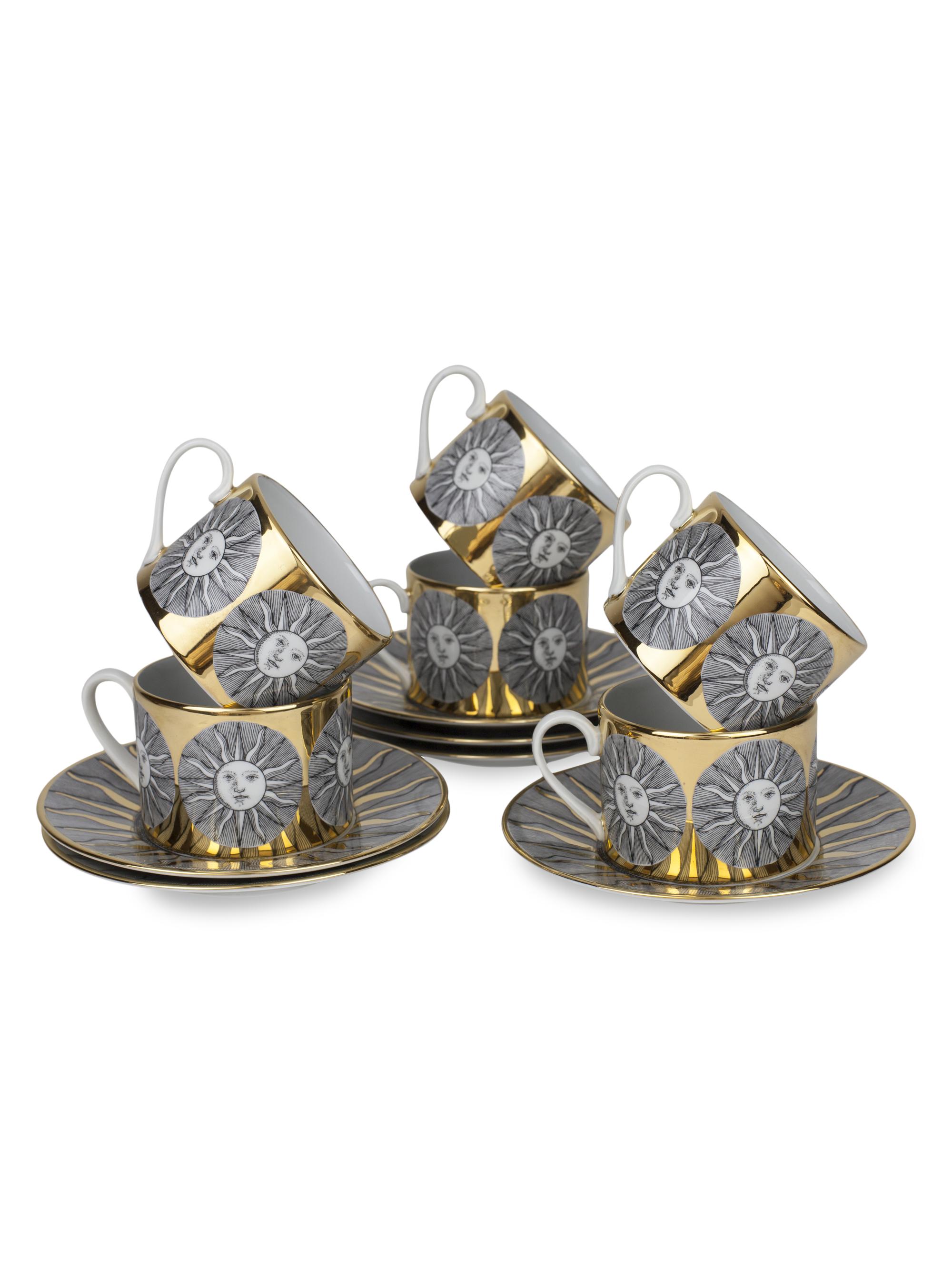 Fornasetti Tazze te Sole 6-Piece Teacup Set