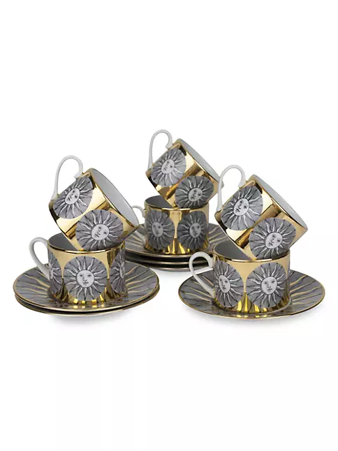 Shop Fornasetti Tazze te Sole 6-Piece Teacup Set