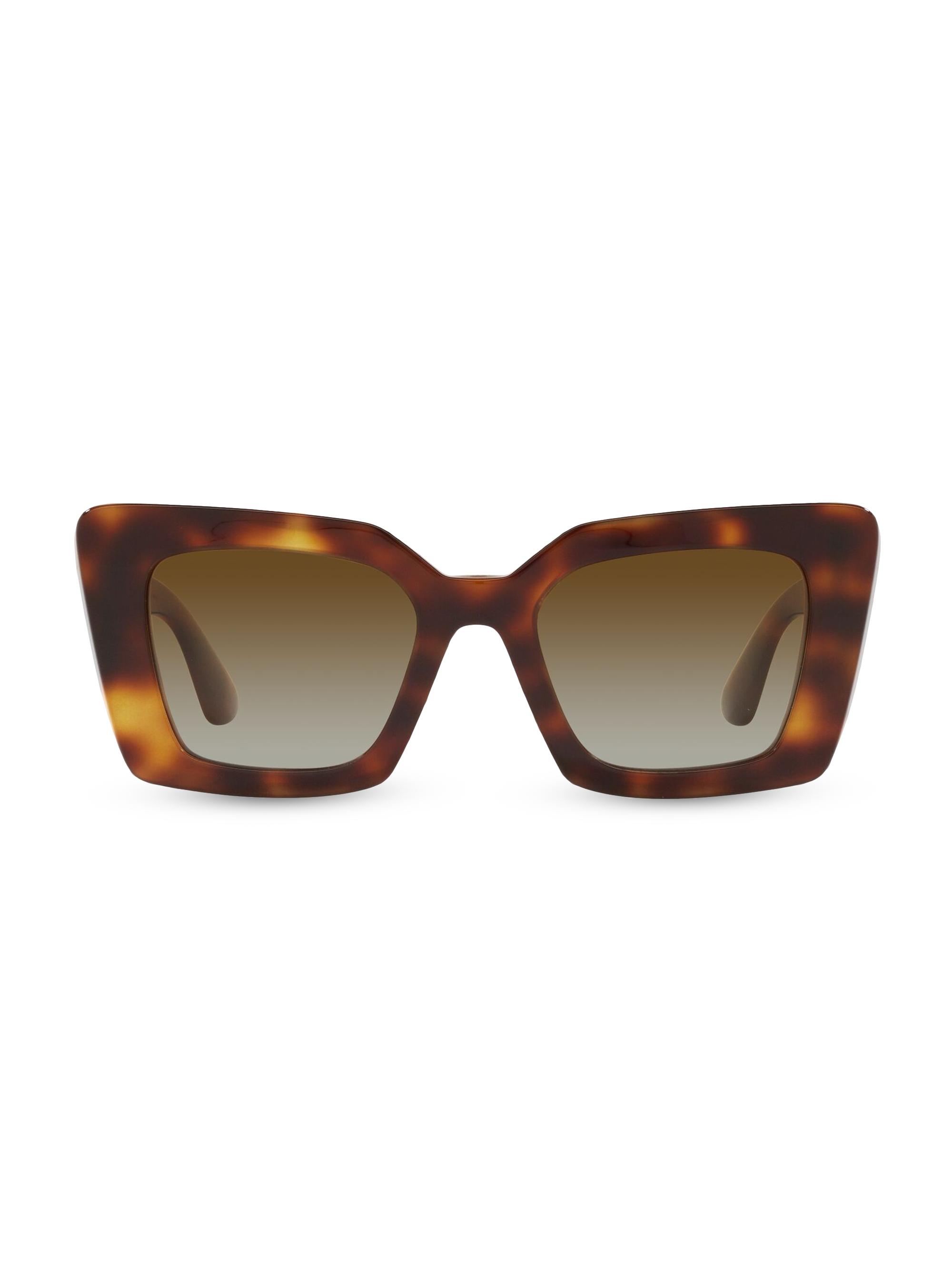 Burberry Women's TB Monogram 51MM Square Sunglasses - Light Havana