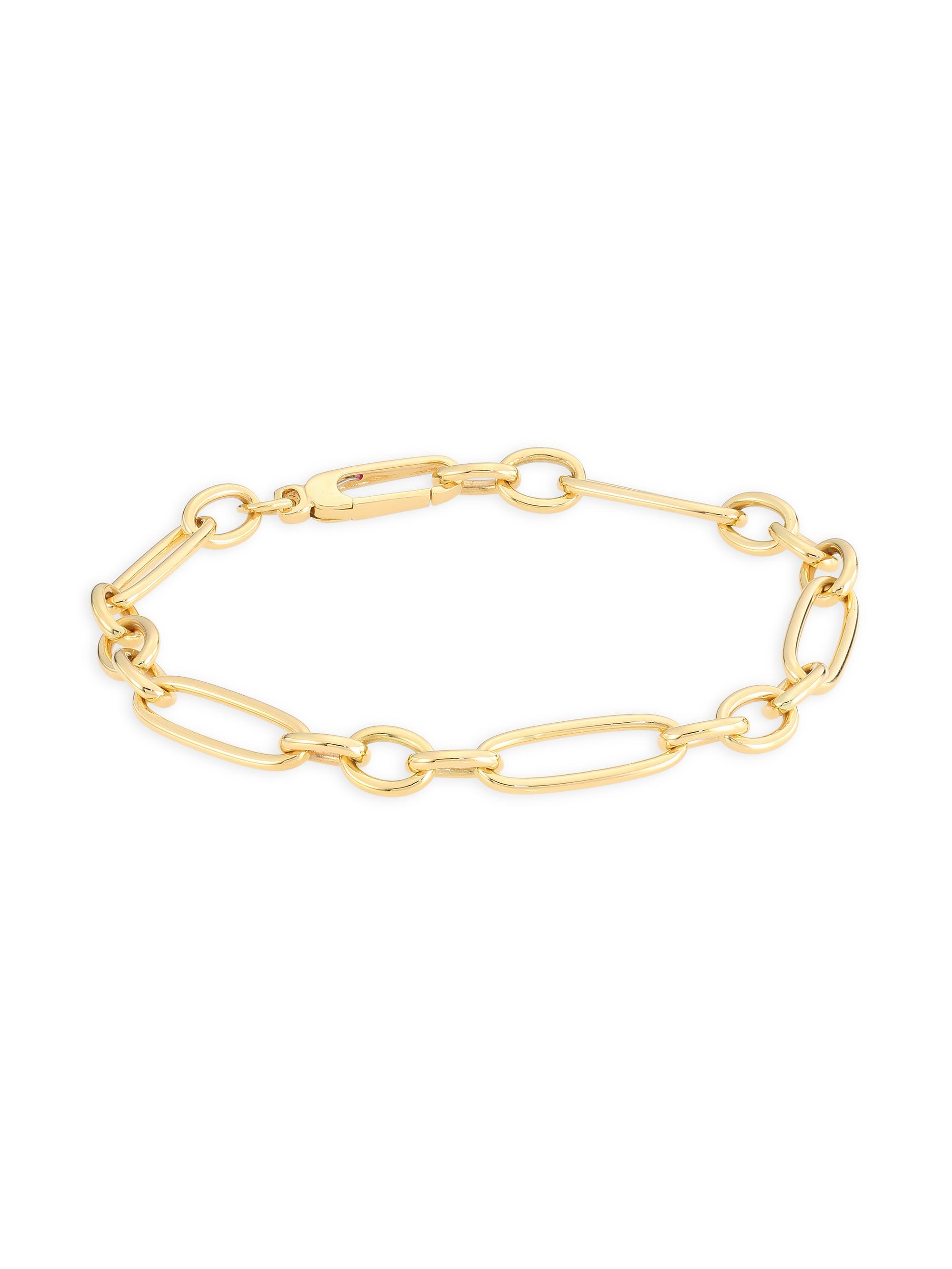 Roberto Coin Women's 18K Yellow Gold Mixed Paper Clip Chain Bracelet - Yellow Gold