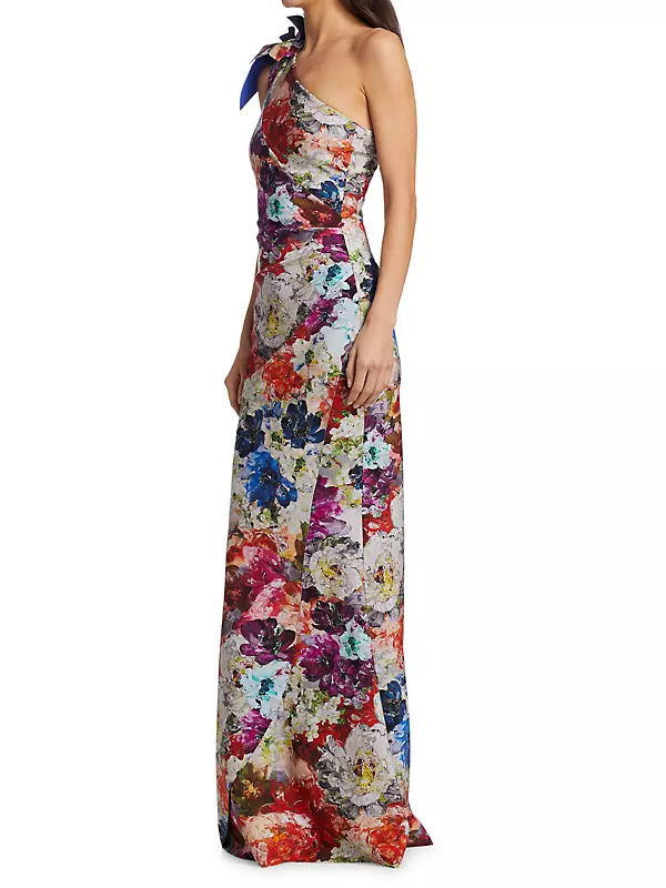 Gosia Floral One-Shoulder Gown