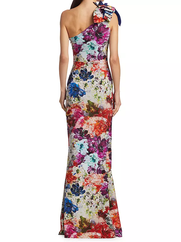 Gosia Floral One-Shoulder Gown