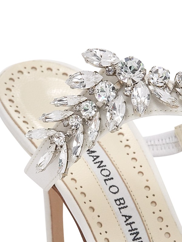Shop Manolo Blahnik Lurum 90MM Embellished Lace Mules | Saks Shop Manolo Blahnik Lurum 90MM Embellished Lace Mules | Saks