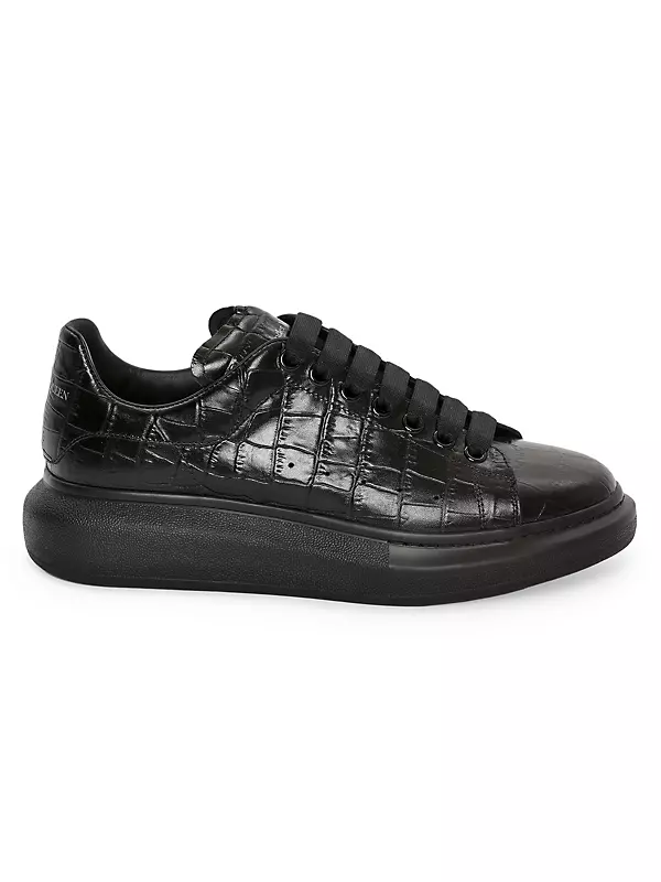 Shop Alexander McQueen All-Over Stamped Crocodile Sneakers | Saks 