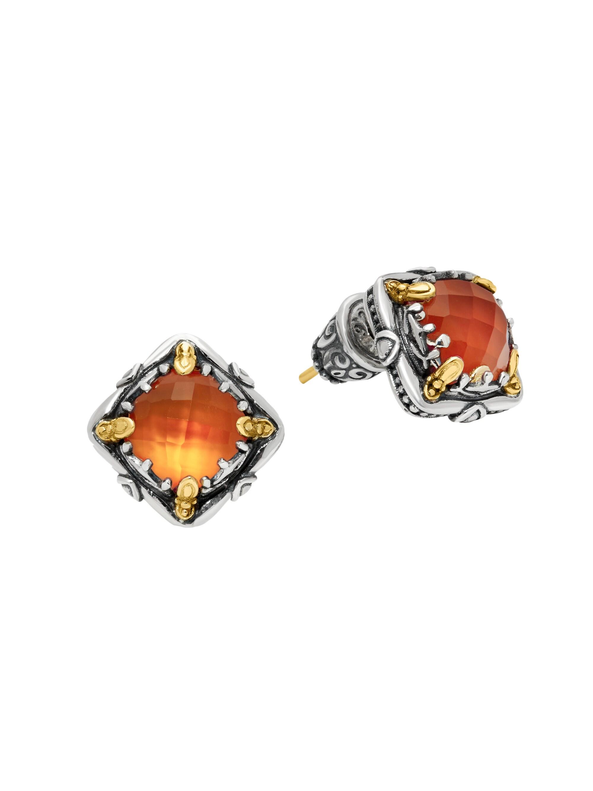 Konstantino Women's Heirloom Sterling Silver, 18K Yellow Gold & Carnelian Doublet Stud Earrings