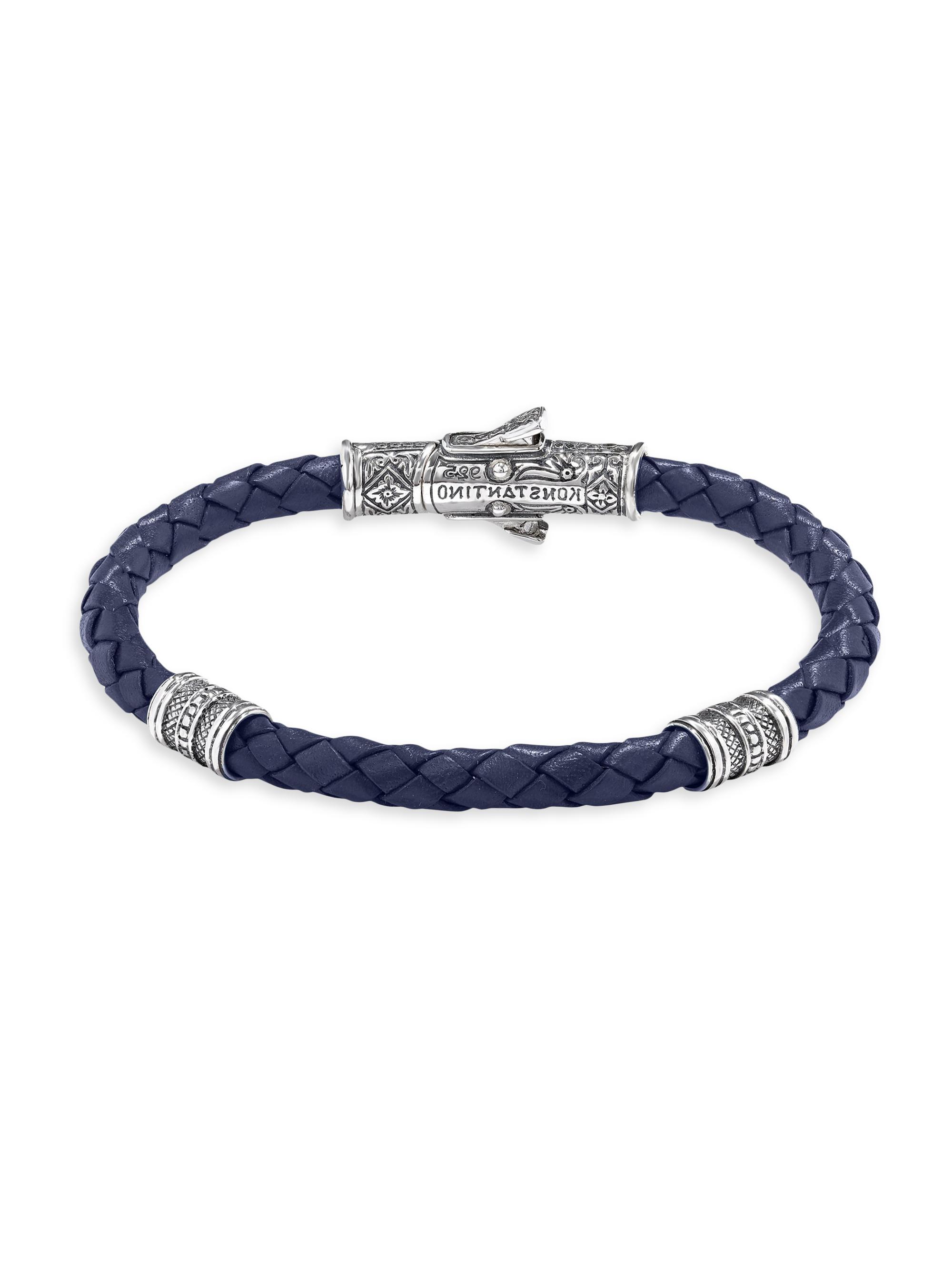 Konstantino Women's Perseus Sterling Silver & Braided Leather Bracelet