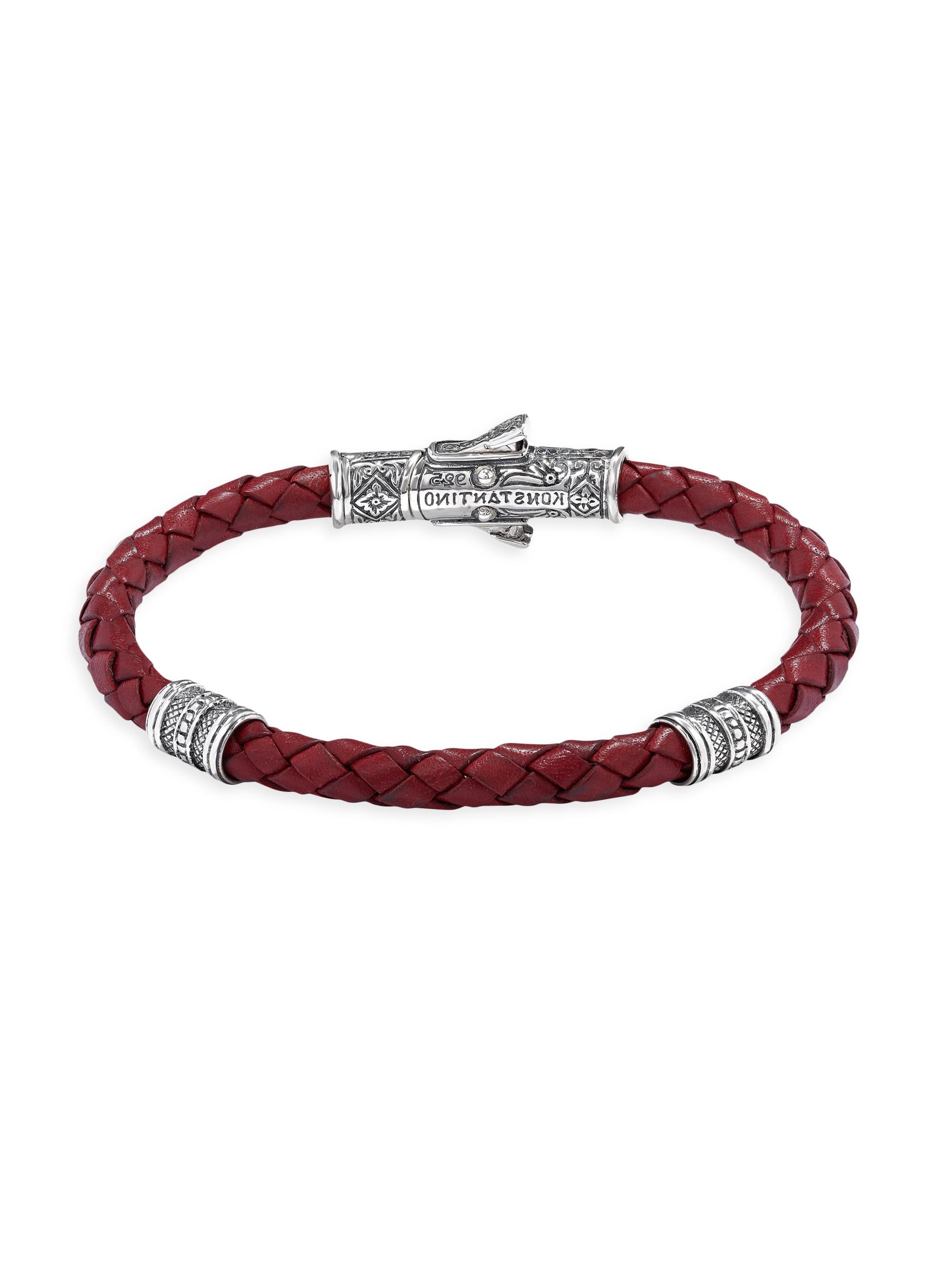 Konstantino Women's Perseus Sterling Silver & Braided Leather Bracelet