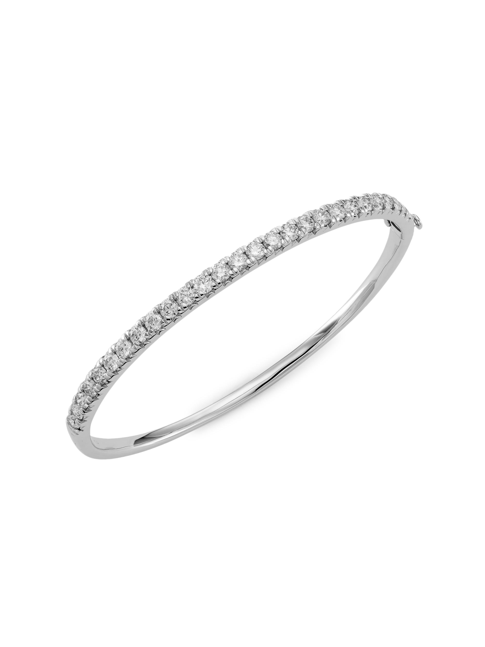 Saks Fifth Avenue Collection Women's 14K White Gold & 3 TCW Diamond Bangle