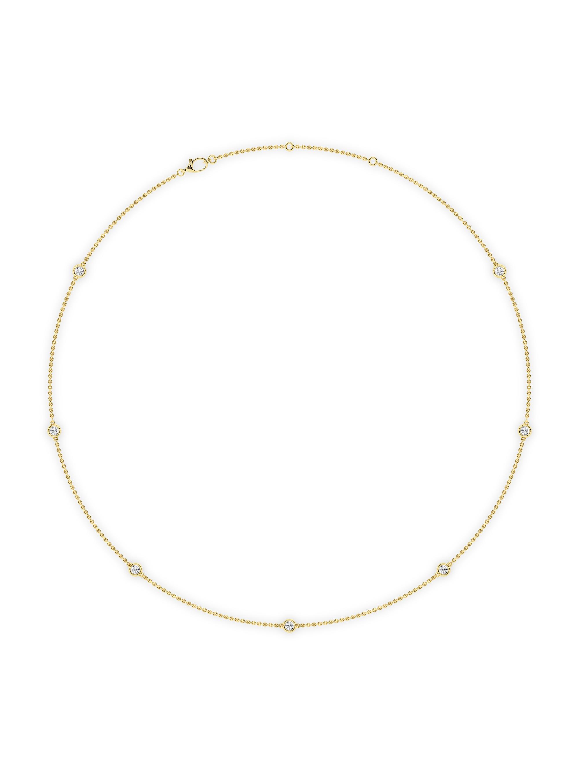 Saks Fifth Avenue Collection Women's 14K Yellow Gold & 14-Diamond Station Necklace/0.70-2.10 TCW - 1.4 Tcw