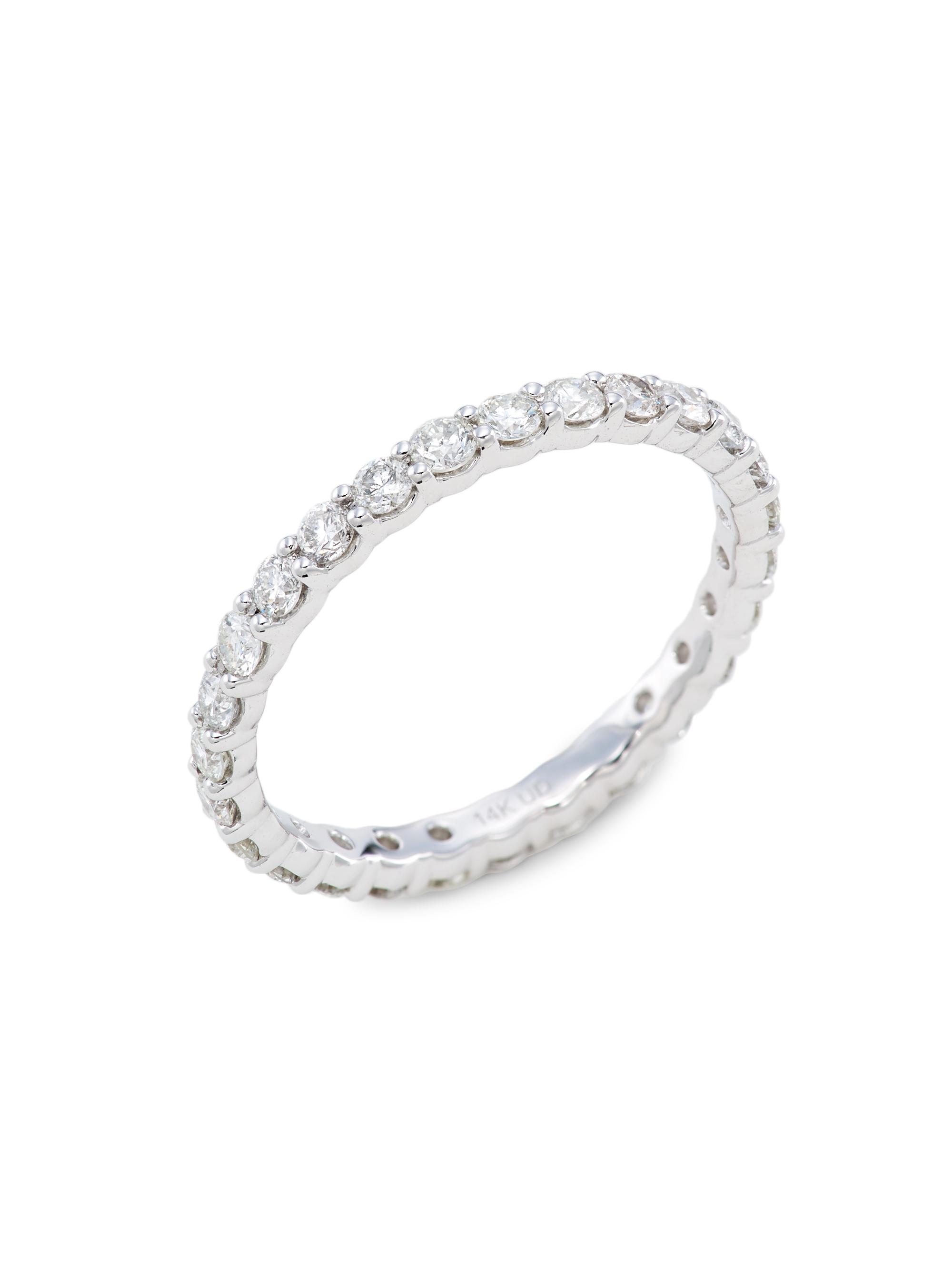 Saks Fifth Avenue Collection Women's 14K White Gold & 1 TCW Diamond Eternity Band