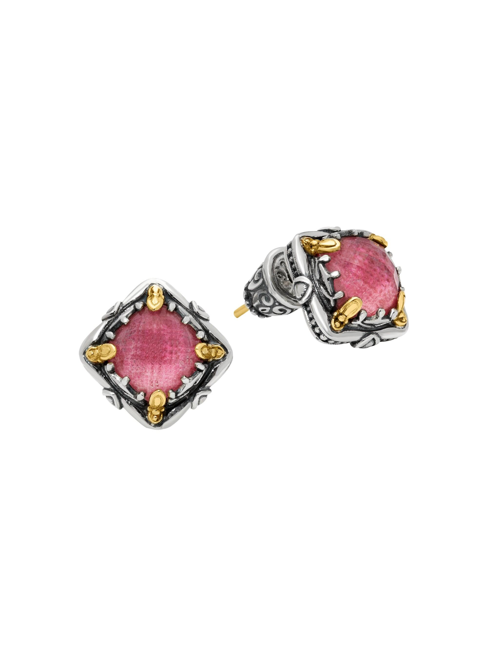 Konstantino Women's Heirloom Sterling Silver, 18K Yellow Gold & Tulite Doublet Stud Earrings