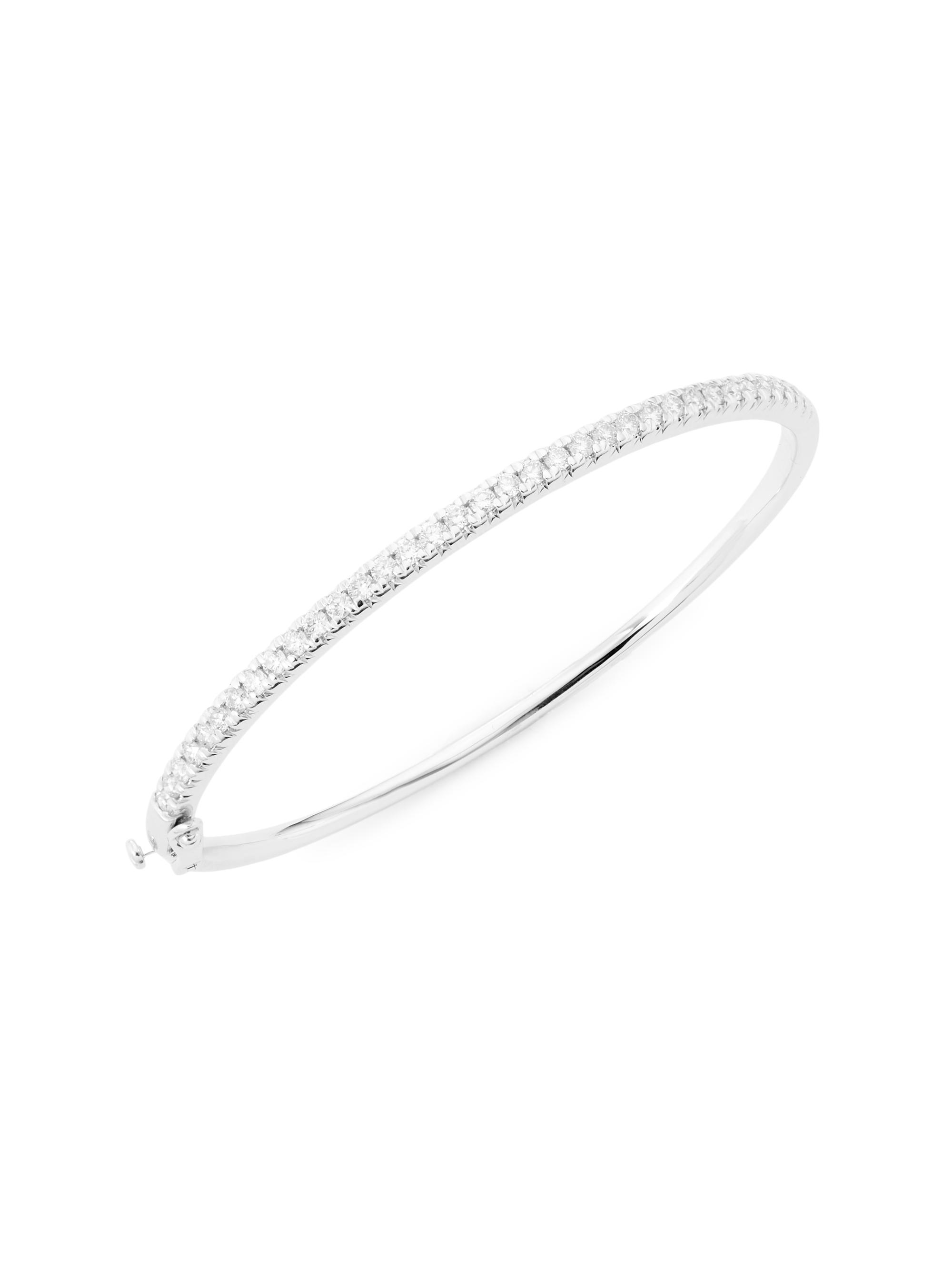 Saks Fifth Avenue Collection Women's 14K White Gold & 1.50 TCW Diamond Bangle - White Gold