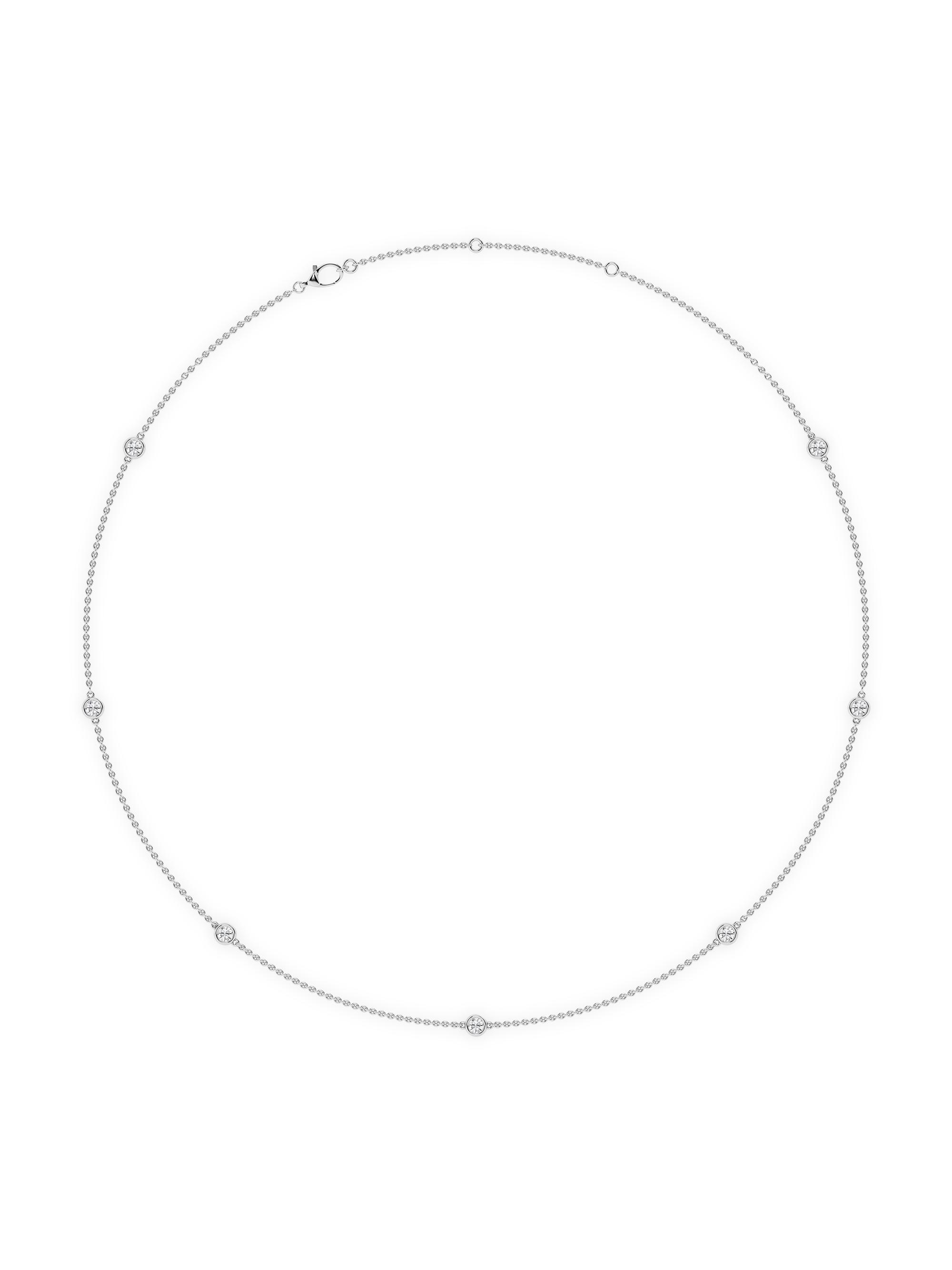Saks Fifth Avenue Collection Women's 14K White Gold & 14-Diamond Station Necklace/0.70-2.10 TCW - 1.4 Tcw