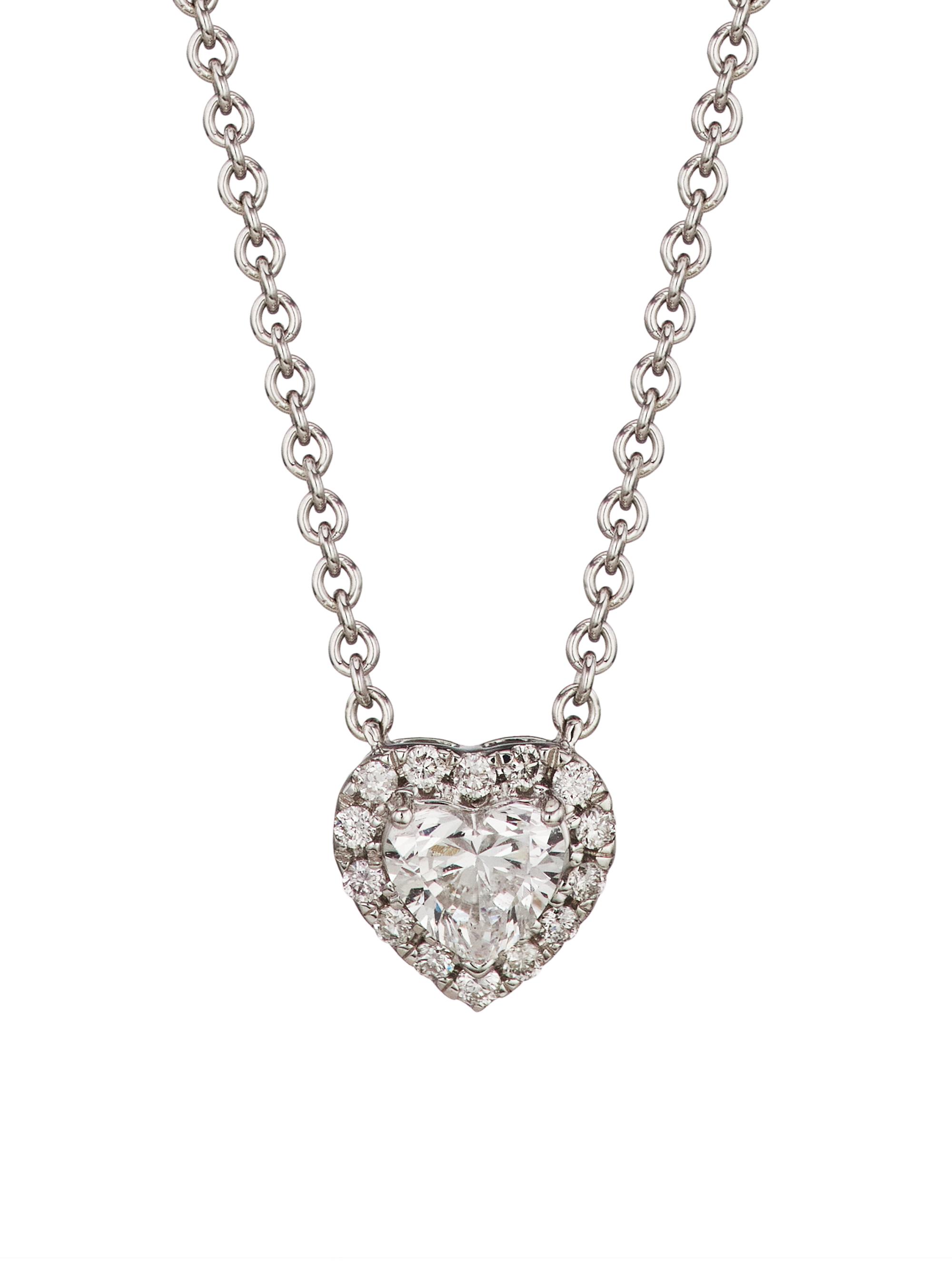 Saks Fifth Avenue Collection Women's 14K White Gold & 0.25 TCW Diamond Heart Pendant Necklace - White Gold