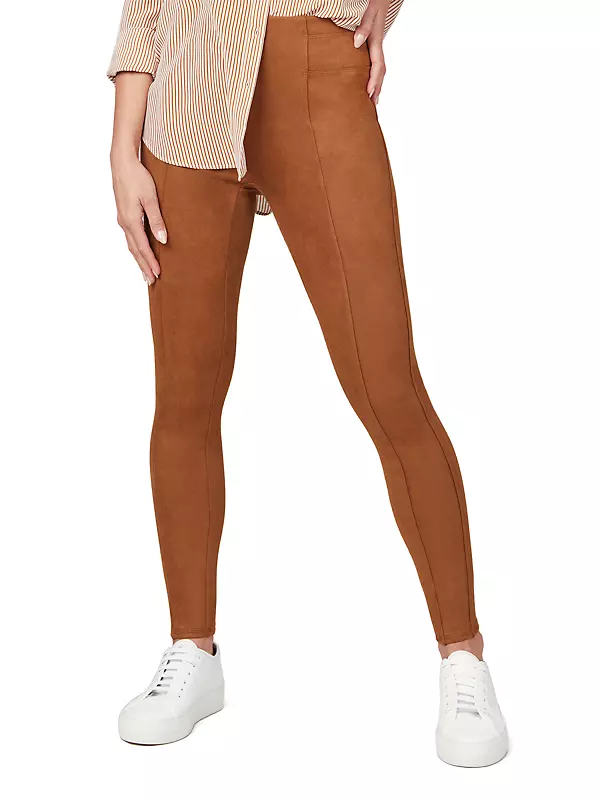 Spanx Faux Suede Leggings In Chocolate Brown - ShopperBoard
