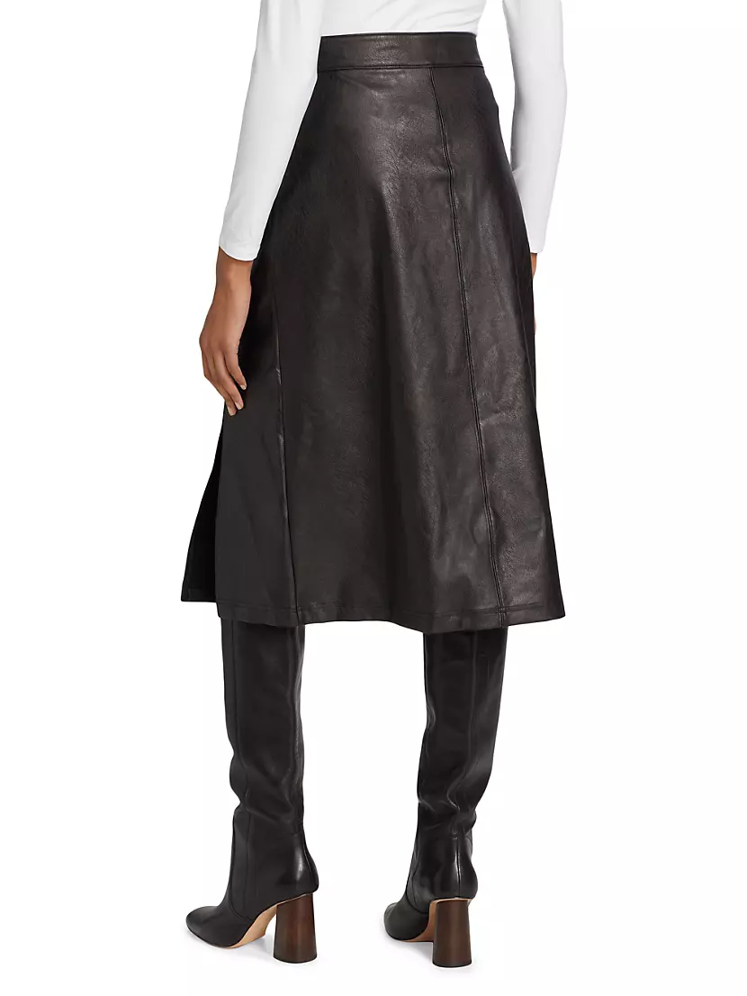SPANX Leather-Like Midi Skirt, skirt, leather