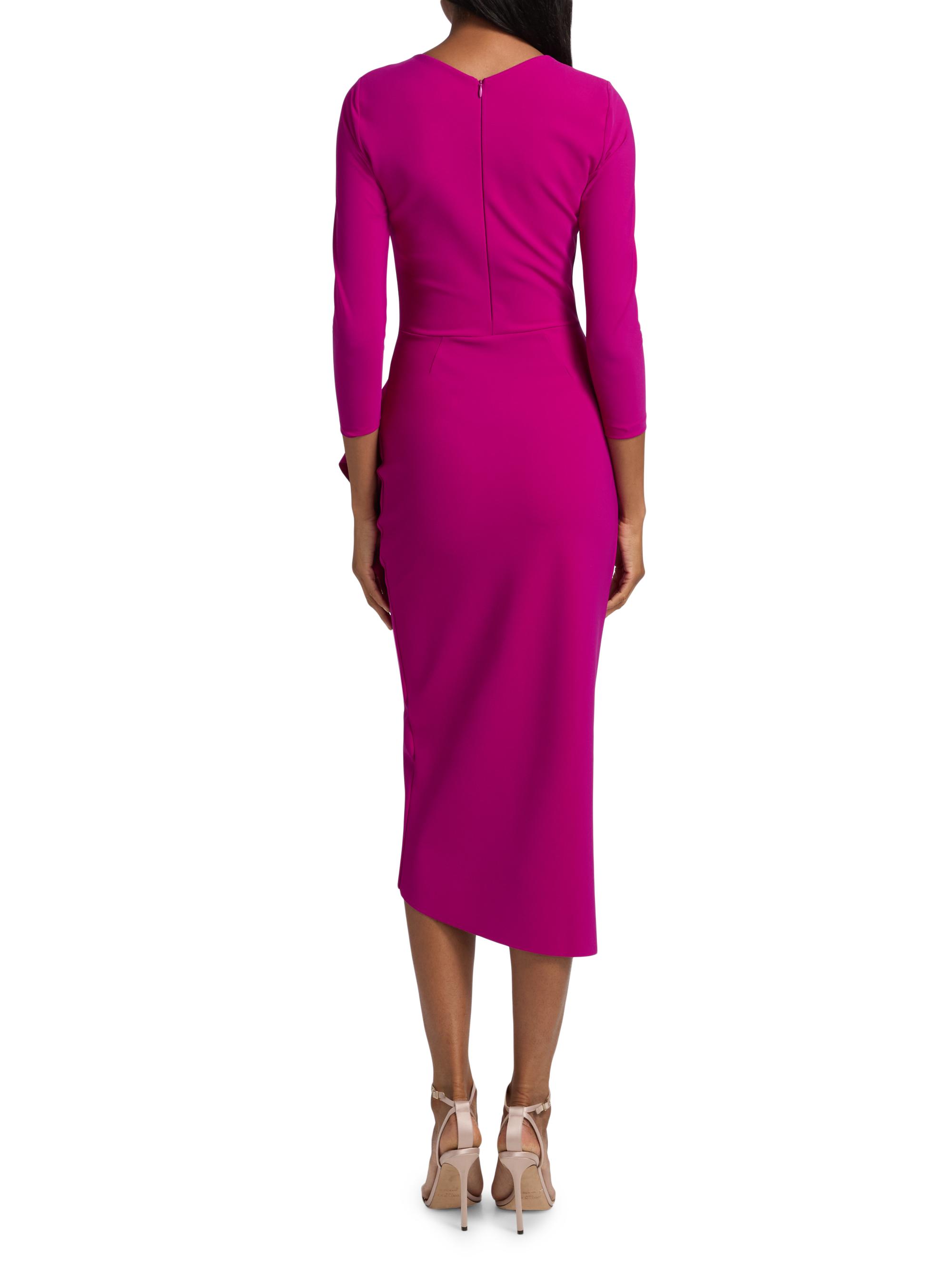 Chiara Boni La Petite Robe Women's Gathered Side Midi-Dress - ciclamino - Size 16
