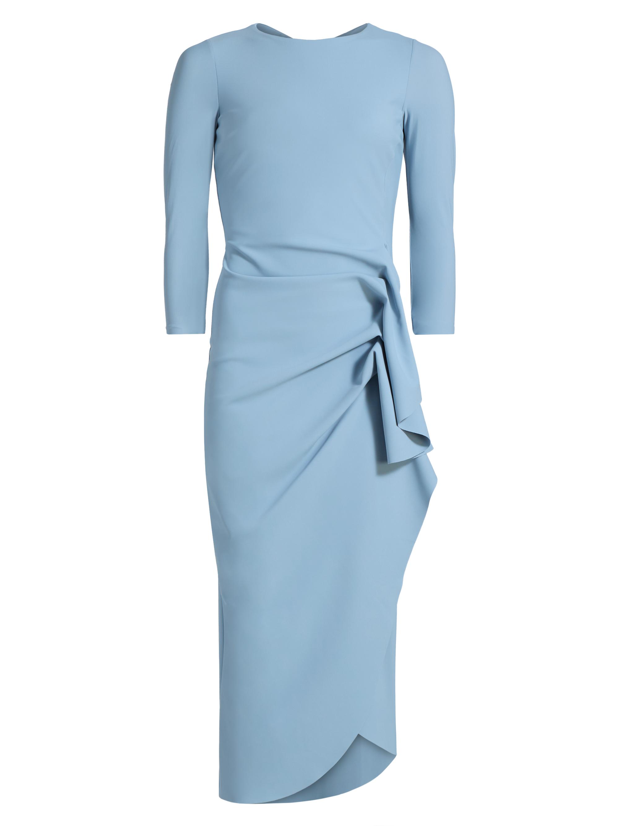 Chiara Boni La Petite Robe Women's Gathered Side Midi-Dress - Retro Blue