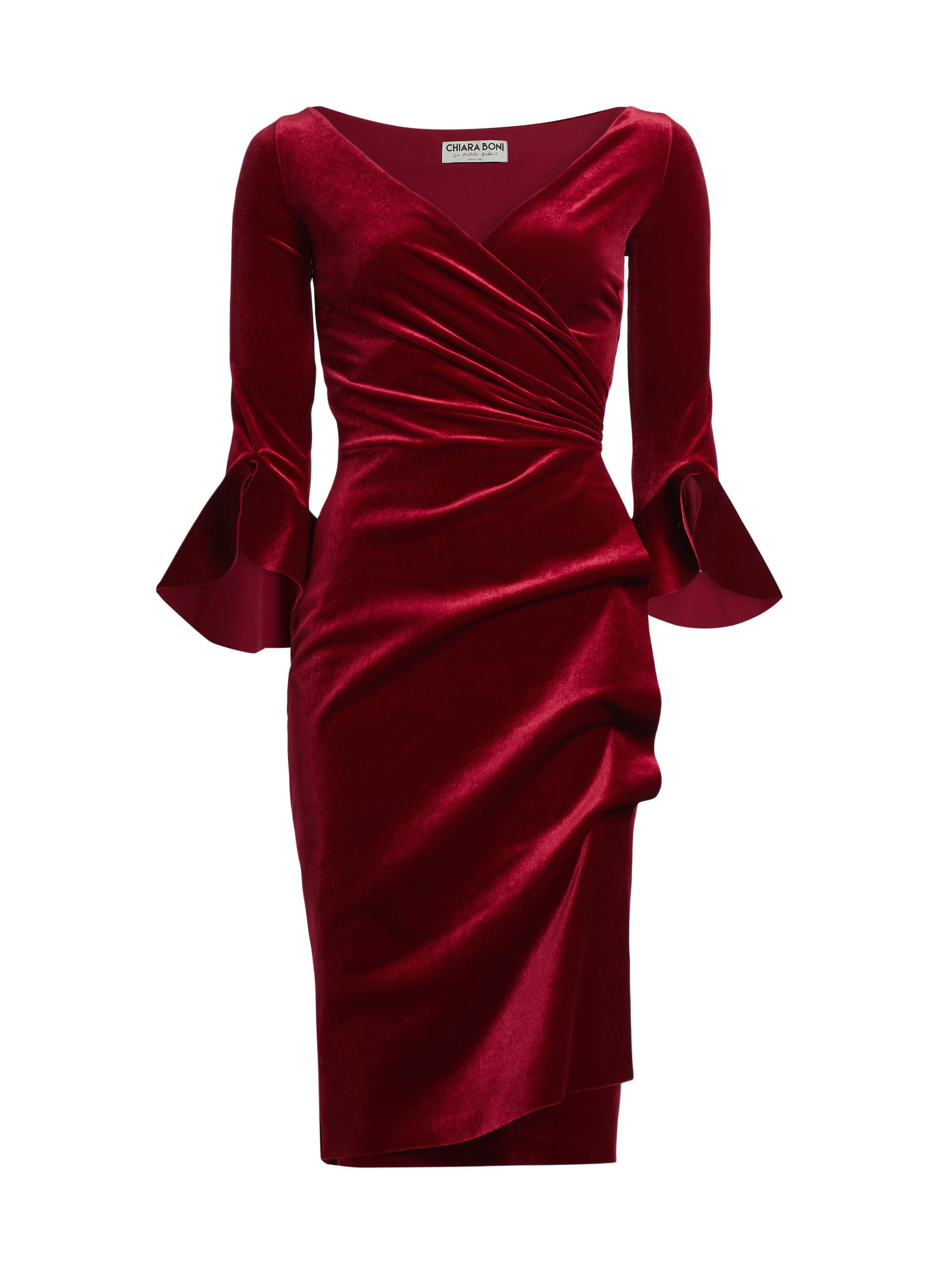 Chiara Boni La Petite Robe Women's Triana Velvet Wrap Dress - Garnet