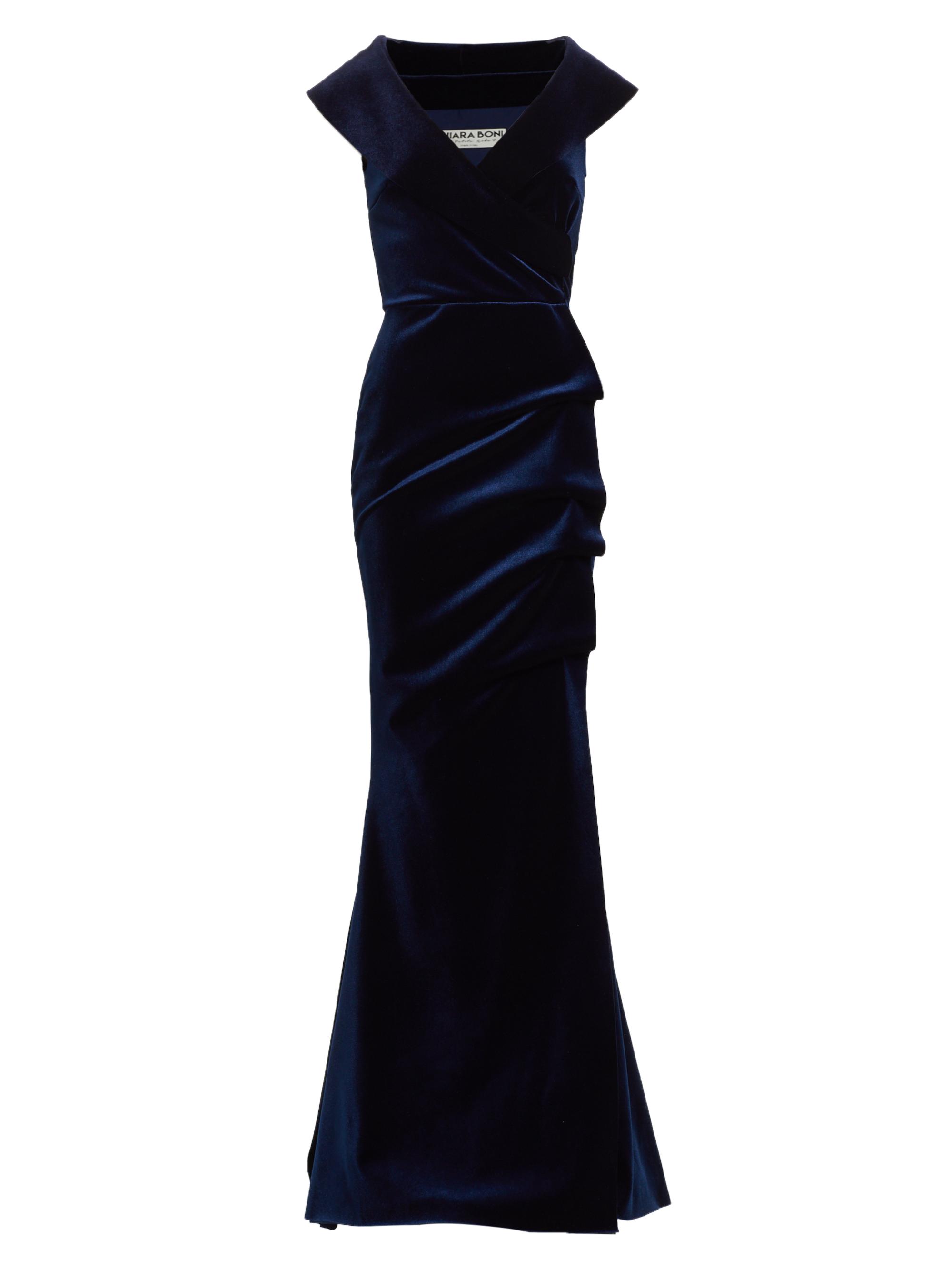 Chiara Boni La Petite Robe Women's Velvet V-Neck Gown - Blue Notte