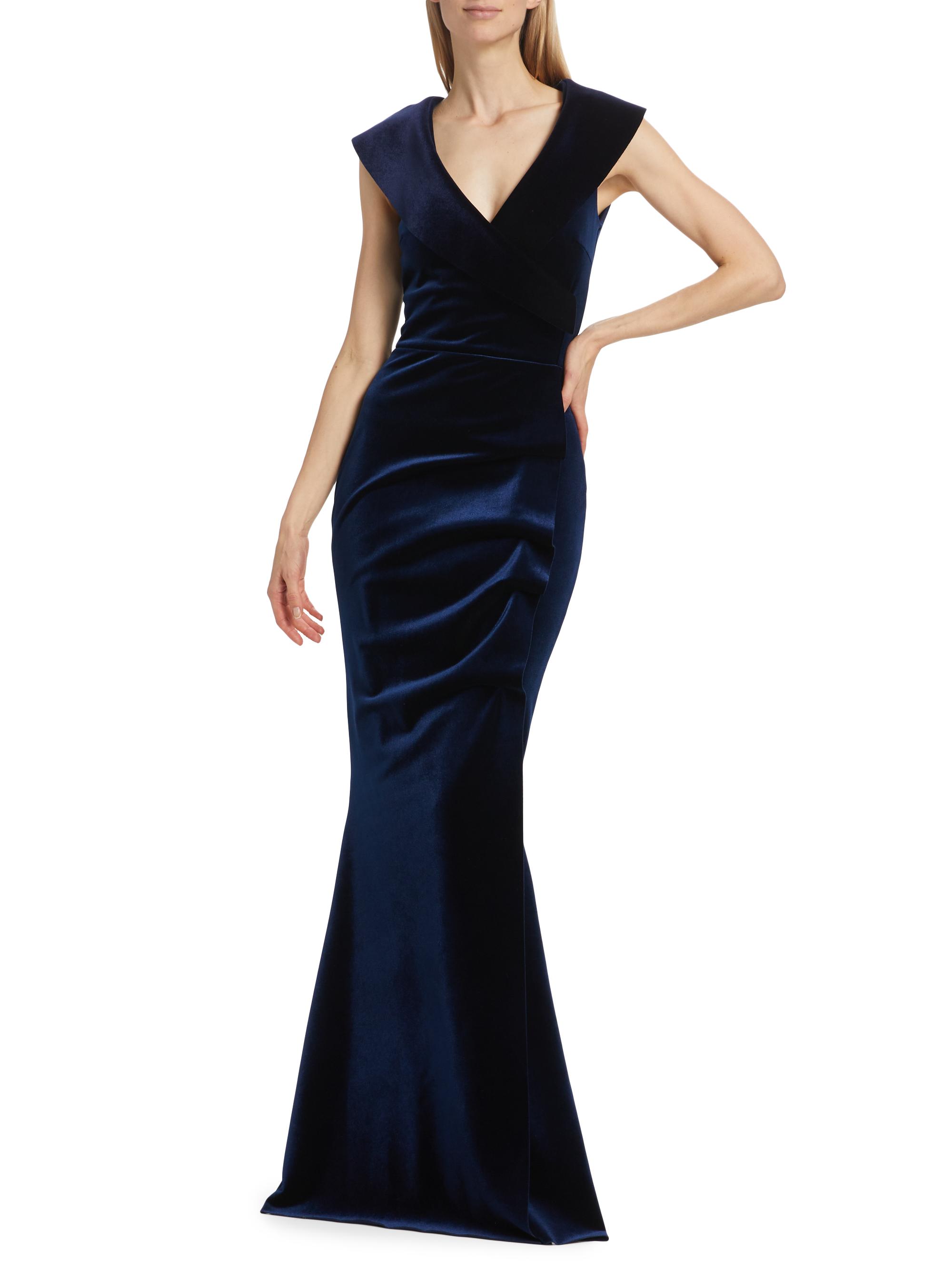 Chiara Boni La Petite Robe Velvet V-Neck Gown Saks Fifth Avenue