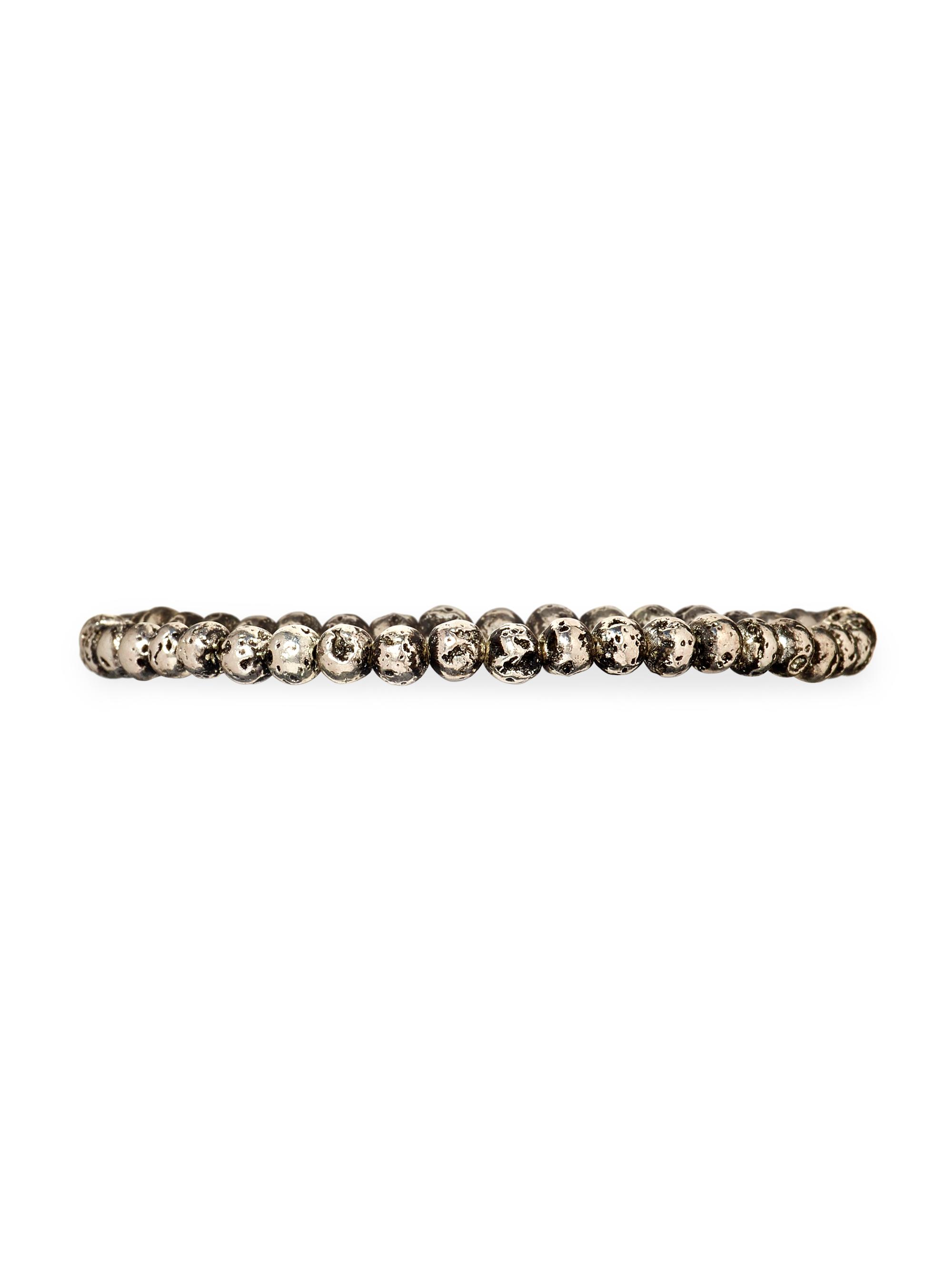 Jan Leslie Men's Sterling Silver Lava Beads Bracelet