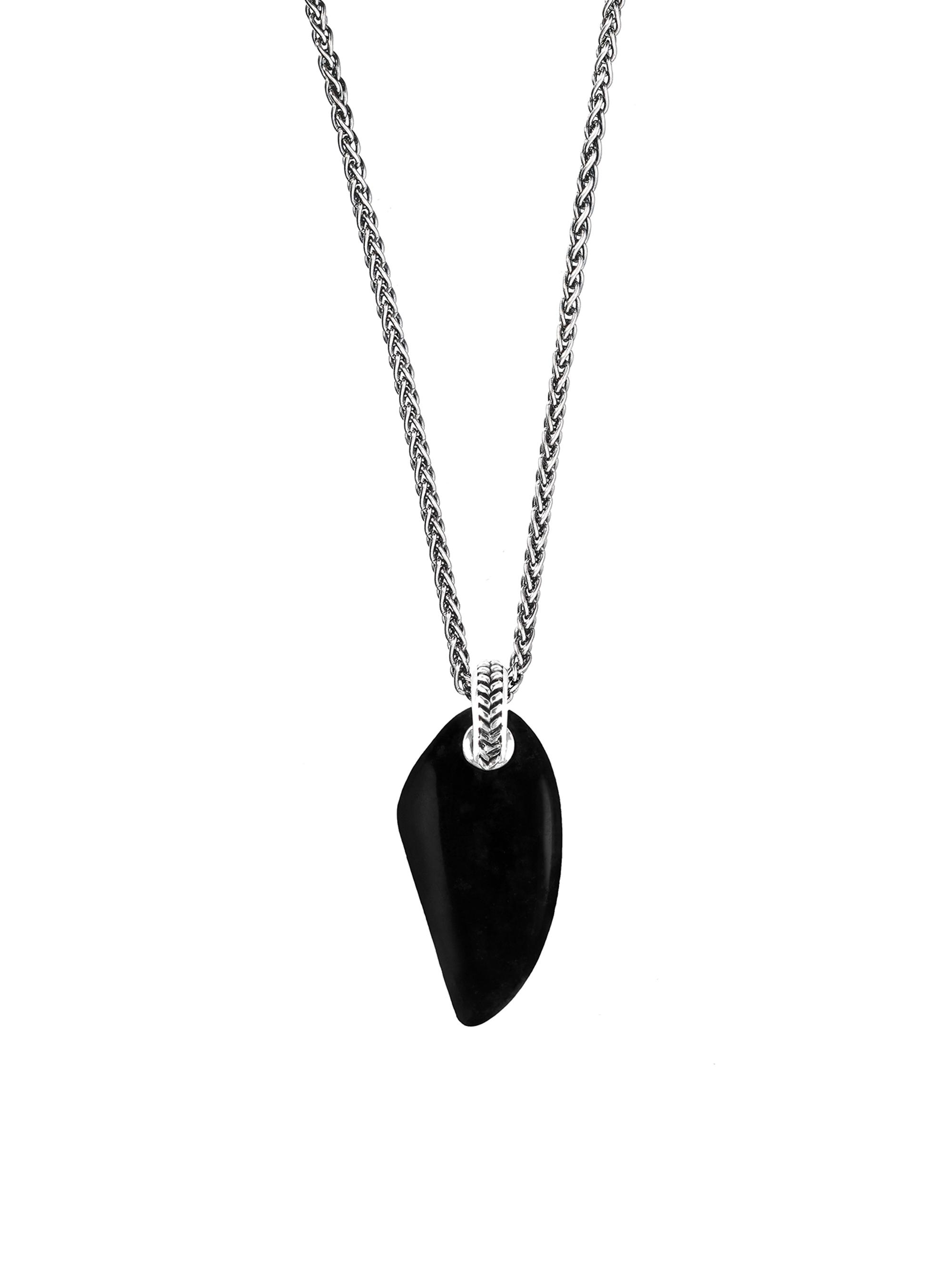 Jan Leslie Men's Black Onyx & Sterling Silver Pendant Necklace