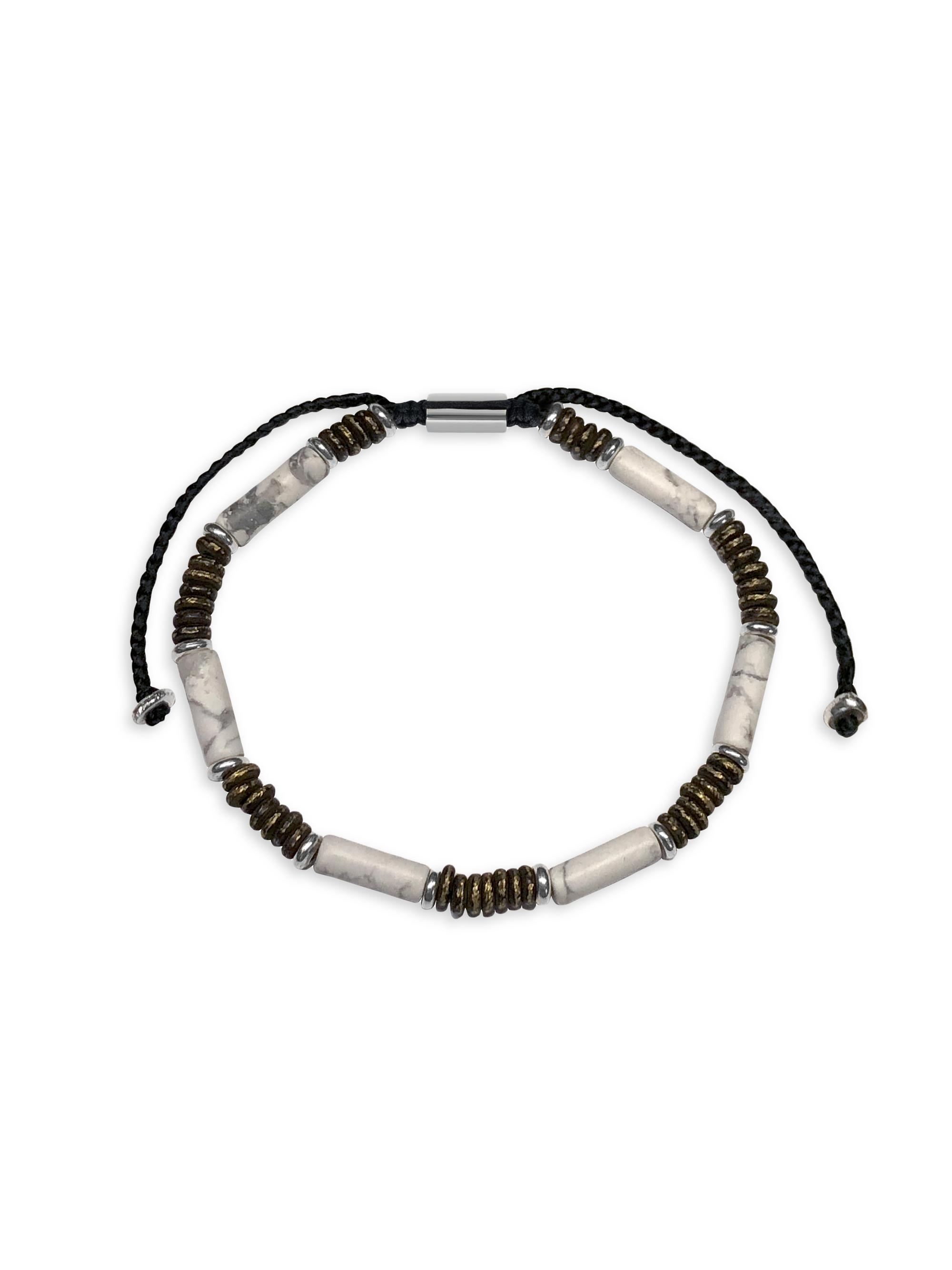 Jan Leslie Men's Link Up Howlite Beaded Bracelet