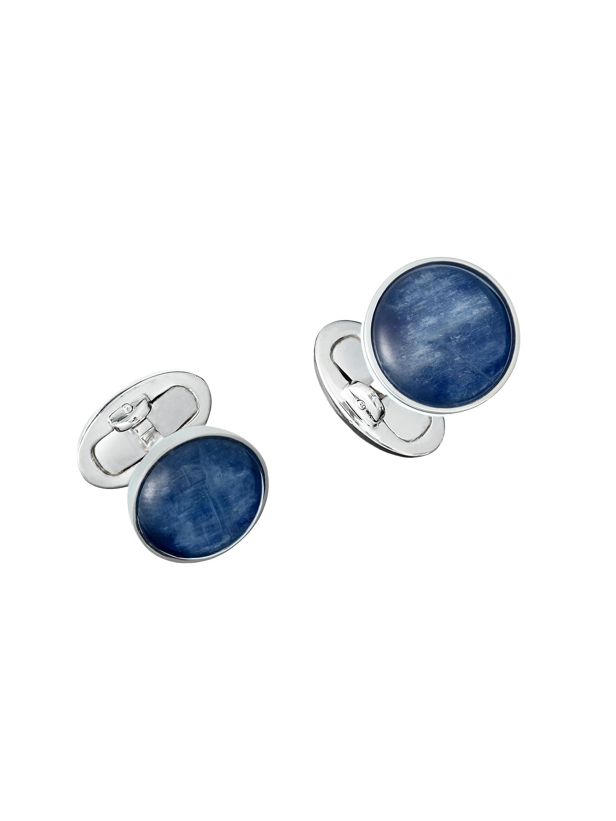 Jan Leslie Men's 925 Sterling Silver & Kyanite Cuff Links