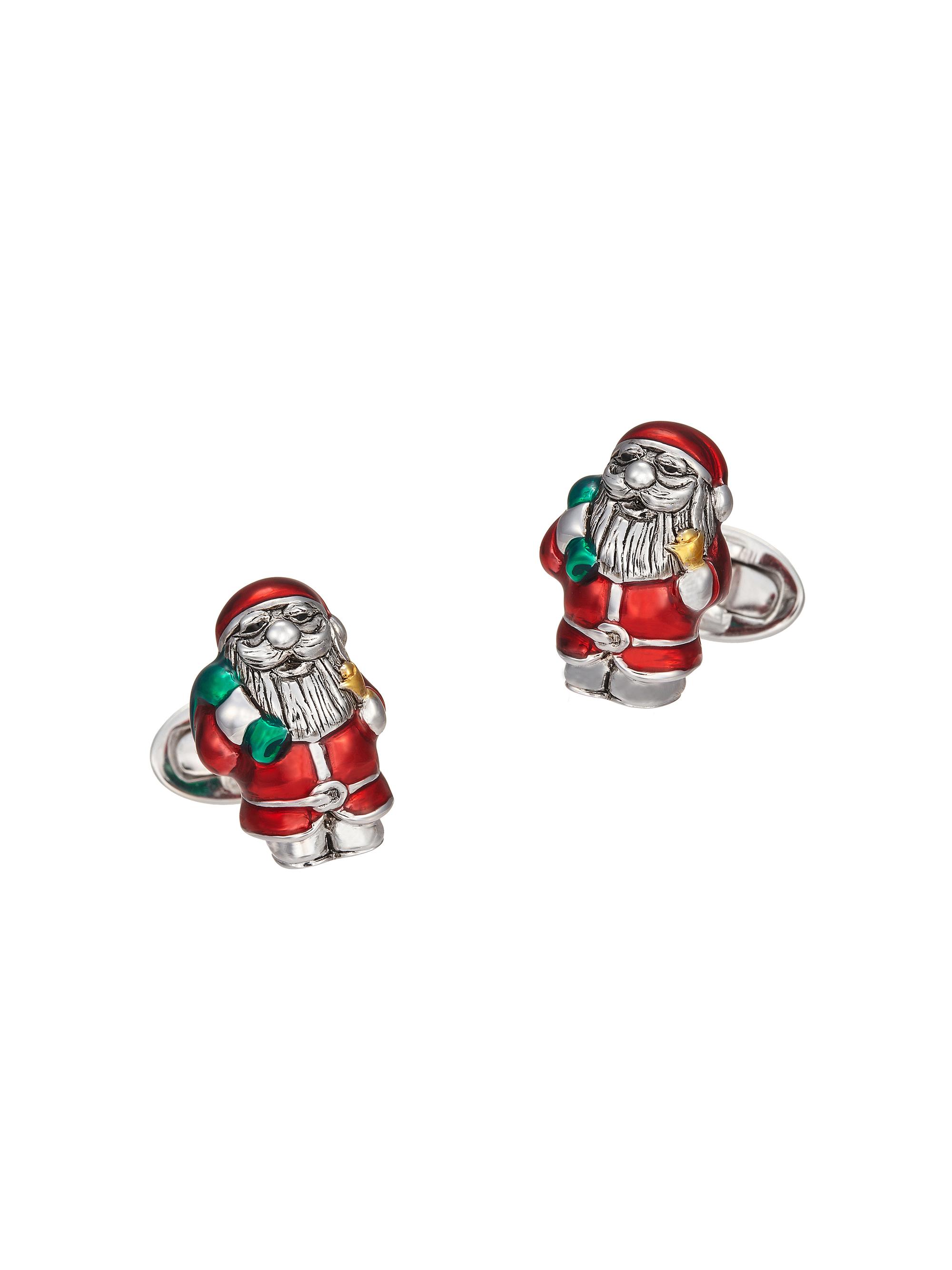 Jan Leslie Men's Santa Claus Sterling Silver & Enamel Cufflinks