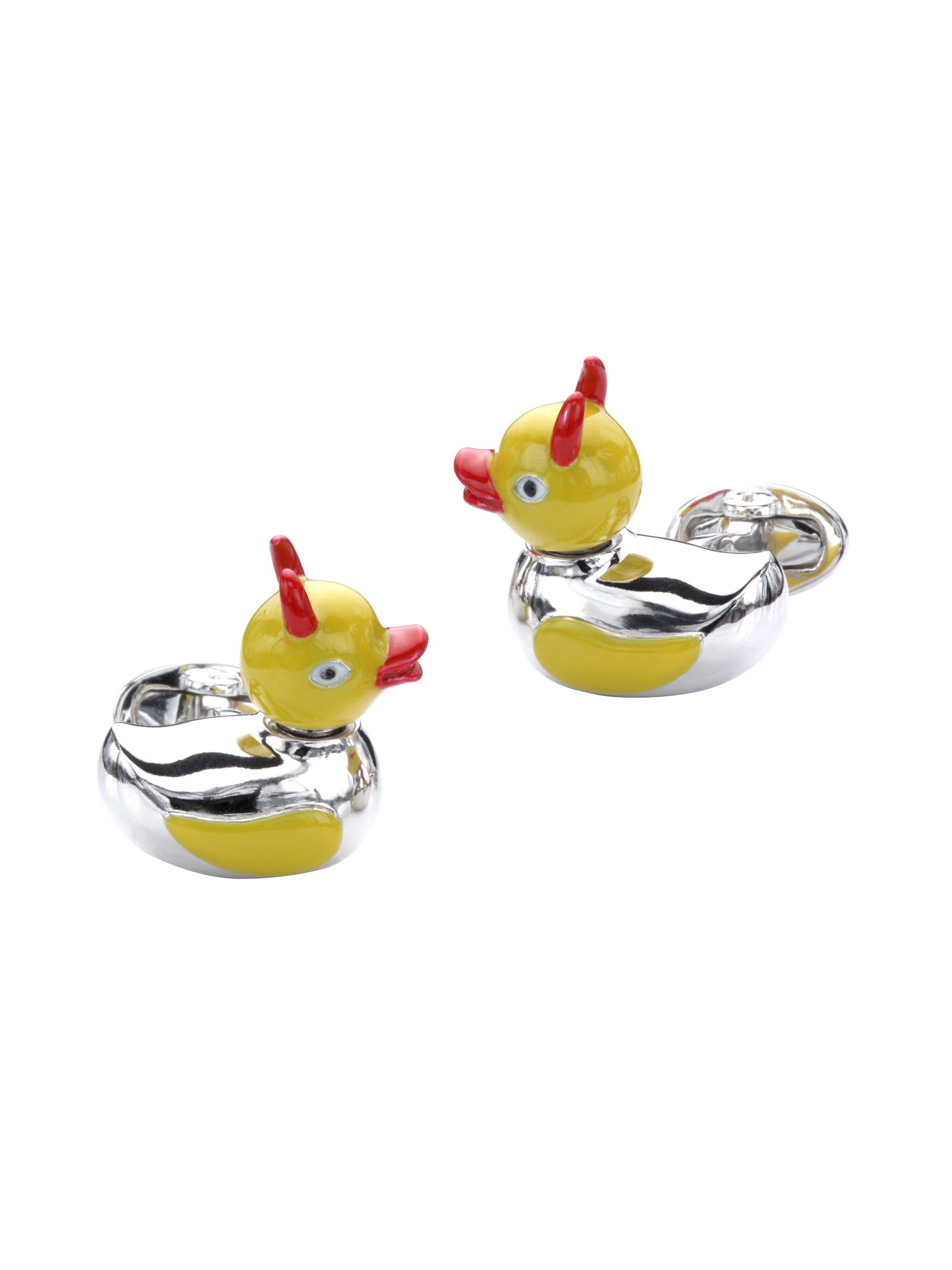 Jan Leslie Men's Devil Duck Bobble Enamel & Rhodium-Plated Cufflinks